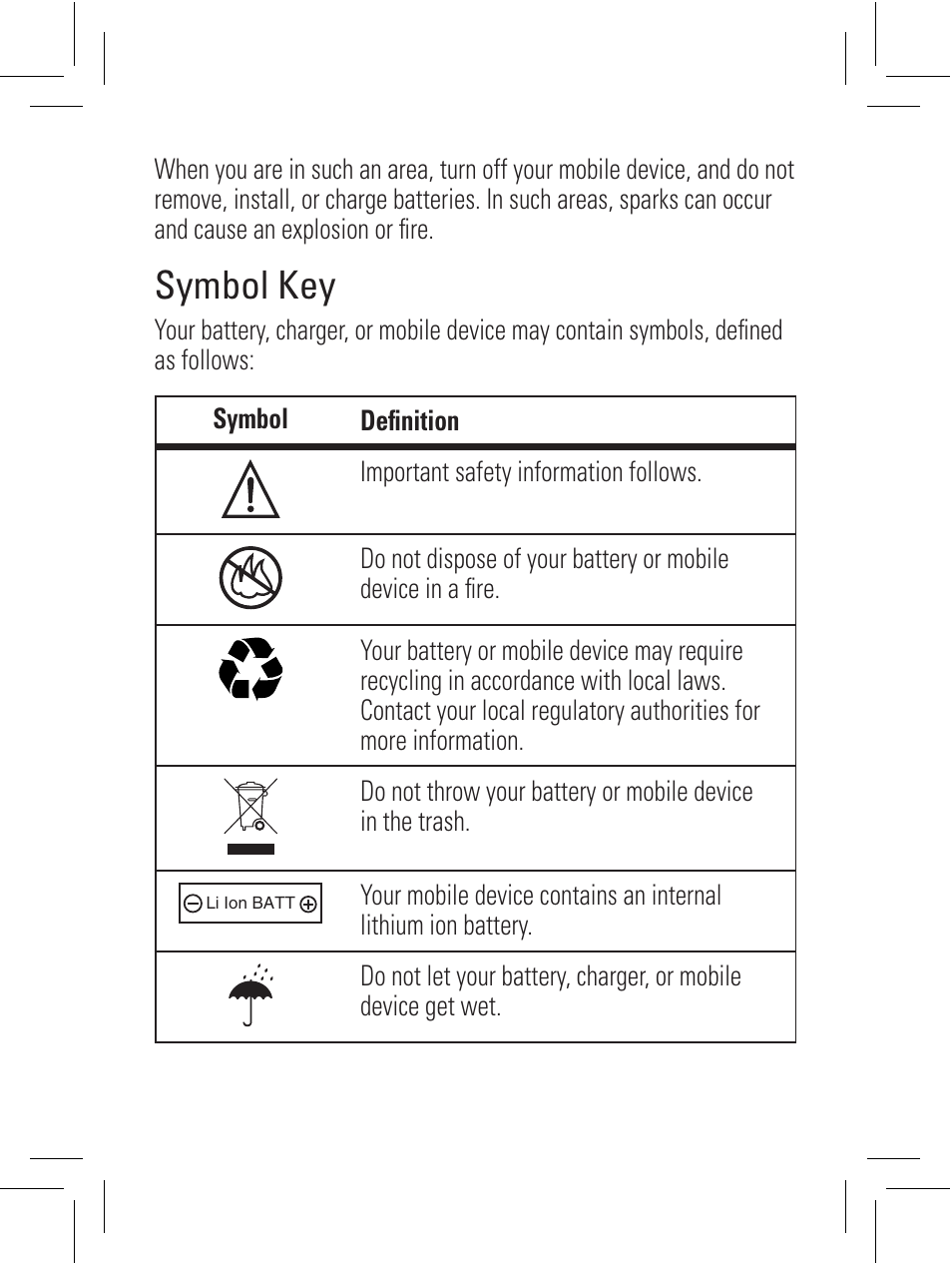 Symbol key | Motorola 6802932J69 User Manual | Page 29 / 80