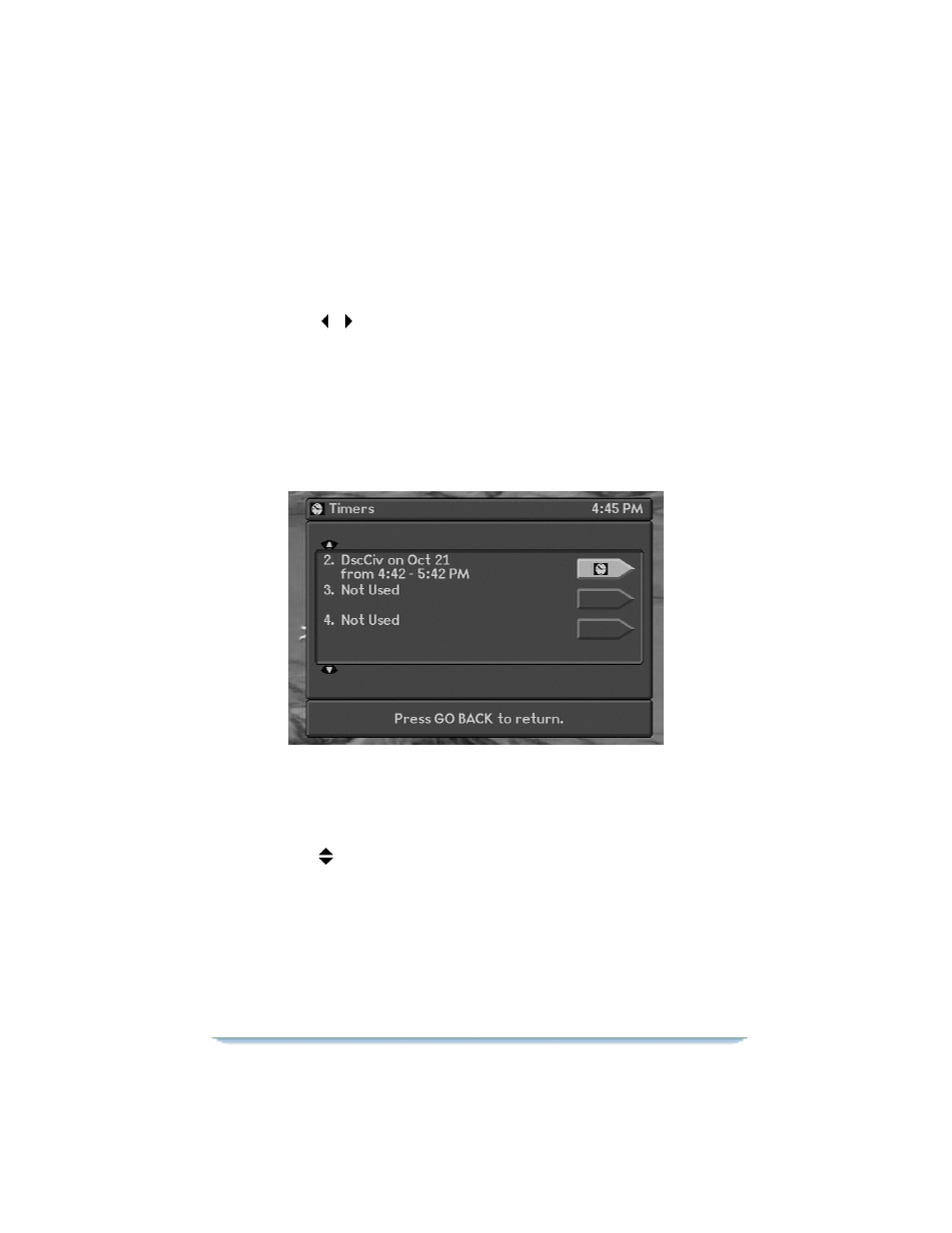 How to display the timers menu, How to use the timers menu | Motorola DSR470 User Manual | Page 71 / 88