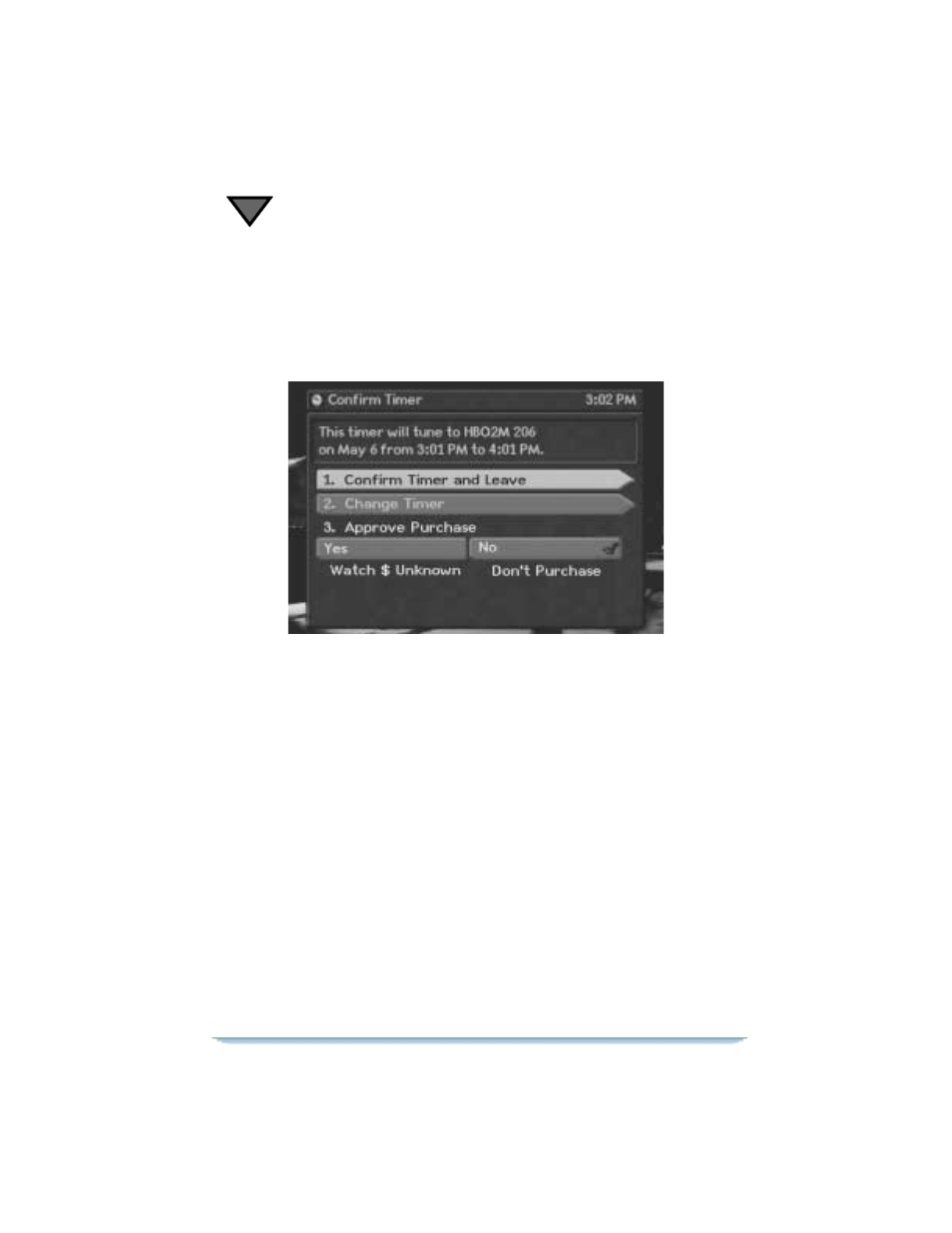 How to use the confirm timer menu | Motorola DSR470 User Manual | Page 74 / 88