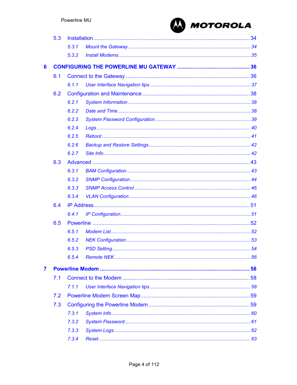 Motorola Canopy Powerline MU User Manual | Page 4 / 112