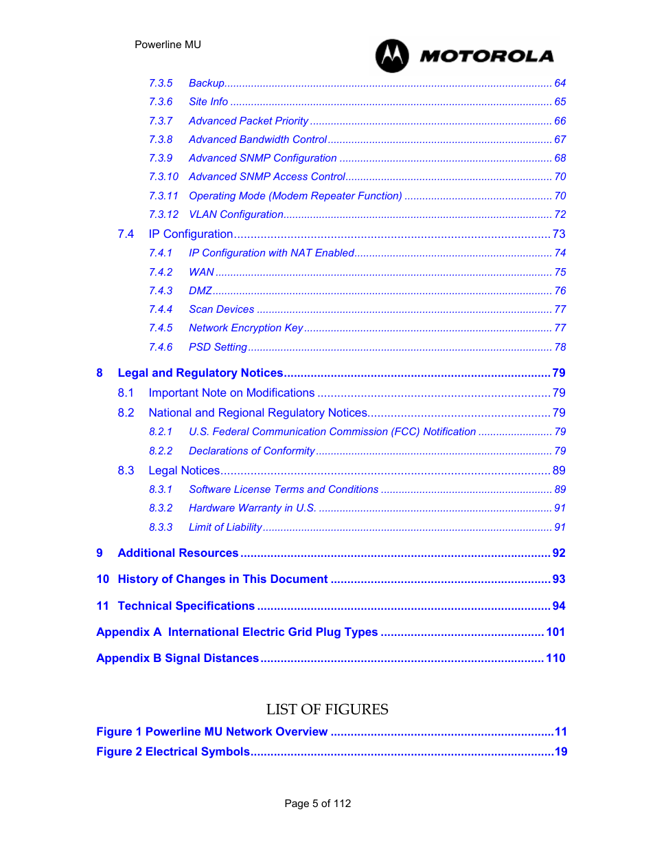 List of figures | Motorola Canopy Powerline MU User Manual | Page 5 / 112