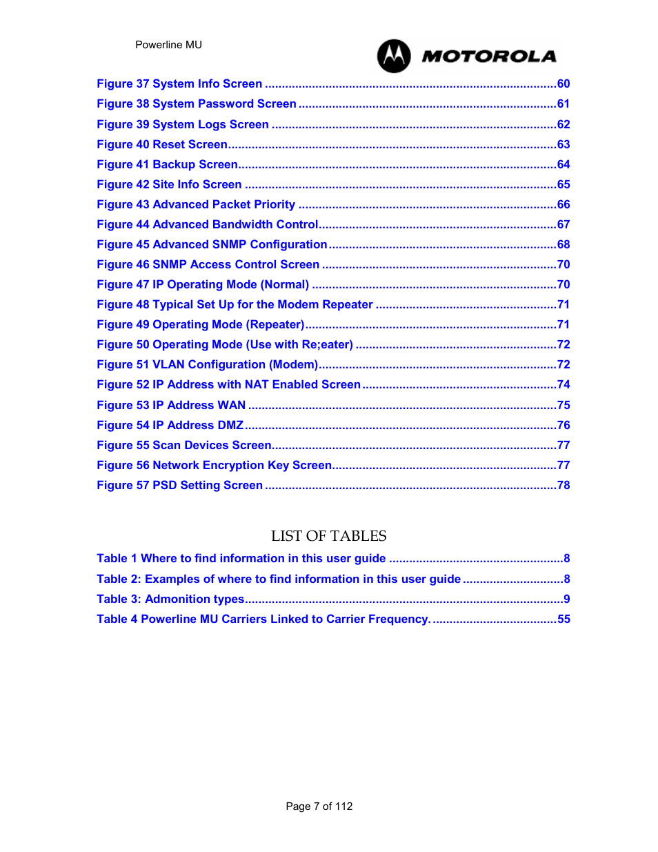 Motorola Canopy Powerline MU User Manual | Page 7 / 112