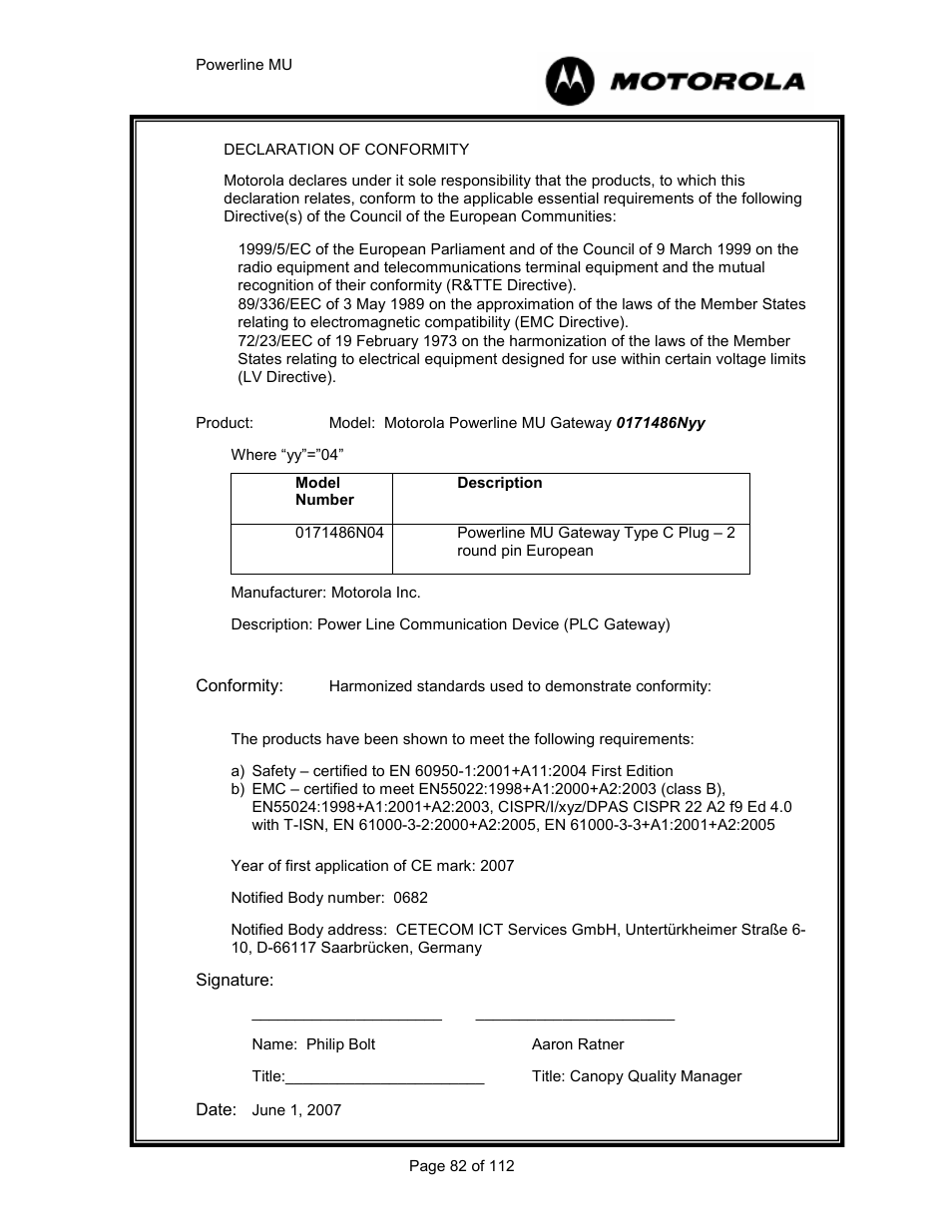 Motorola Canopy Powerline MU User Manual | Page 82 / 112