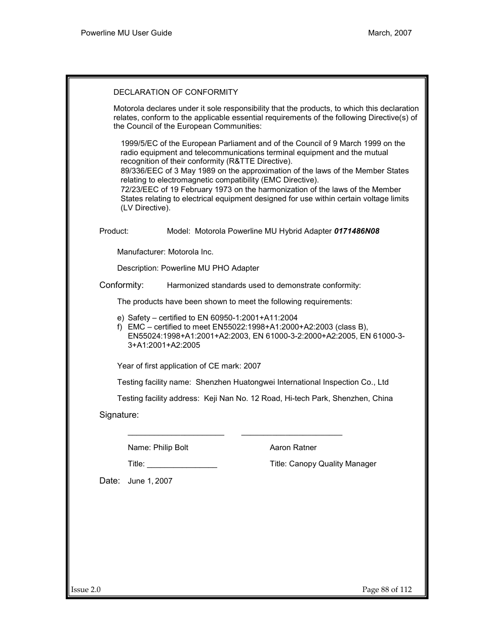Motorola Canopy Powerline MU User Manual | Page 88 / 112