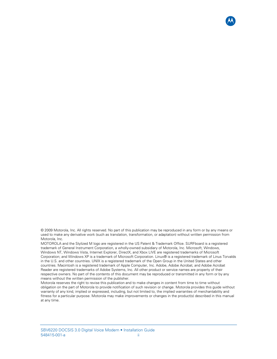 Motorola SURFboard SBV6220 User Manual | Page 2 / 27