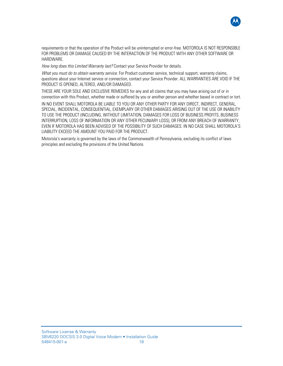 Motorola SURFboard SBV6220 User Manual | Page 26 / 27