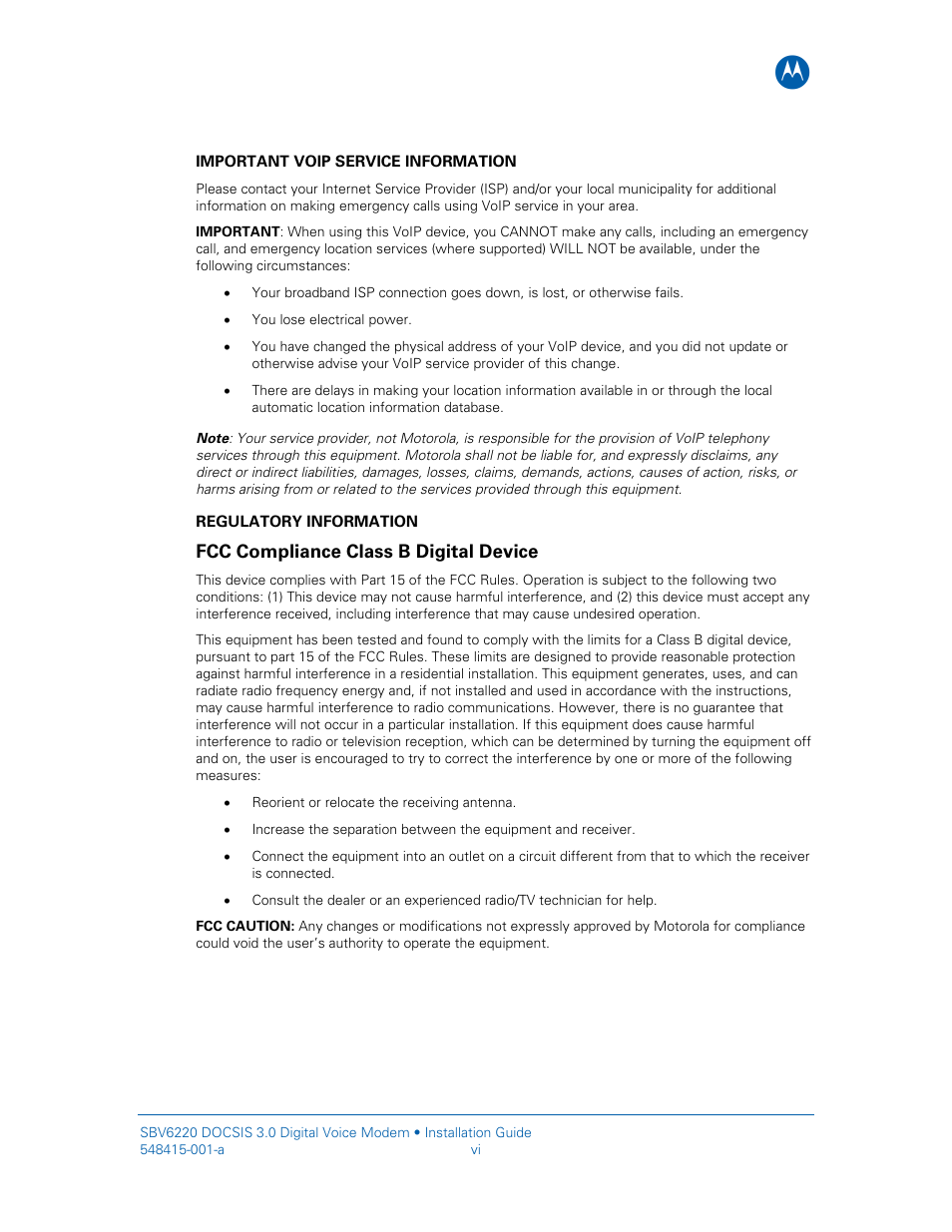 Motorola SURFboard SBV6220 User Manual | Page 6 / 27