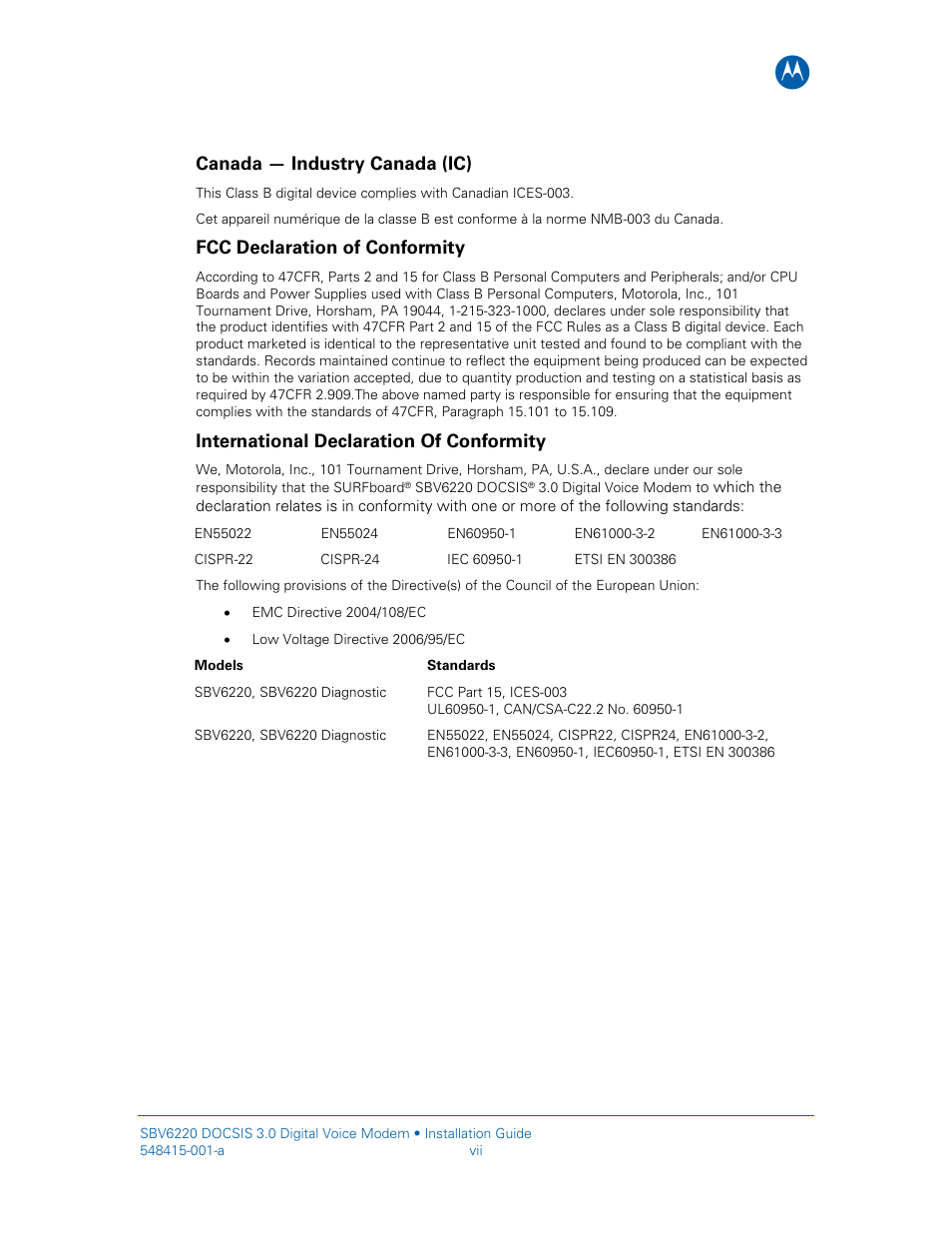 Motorola SURFboard SBV6220 User Manual | Page 7 / 27