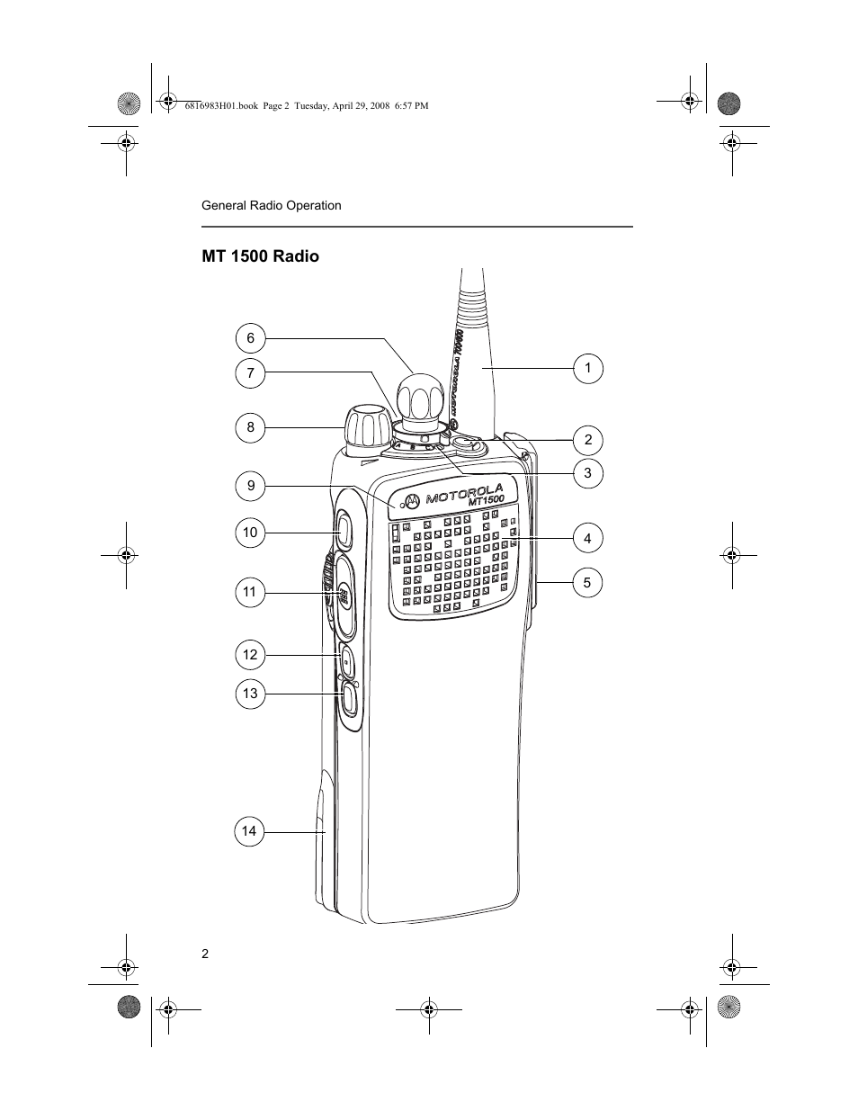 Mt 1500 radio | Motorola ASTRO MT 1500 User Manual | Page 13 / 76