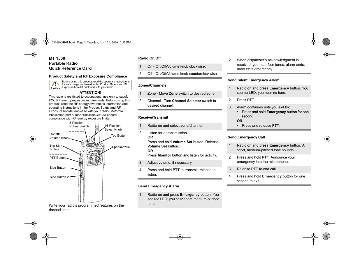 Motorola ASTRO MT 1500 User Manual | Page 3 / 76