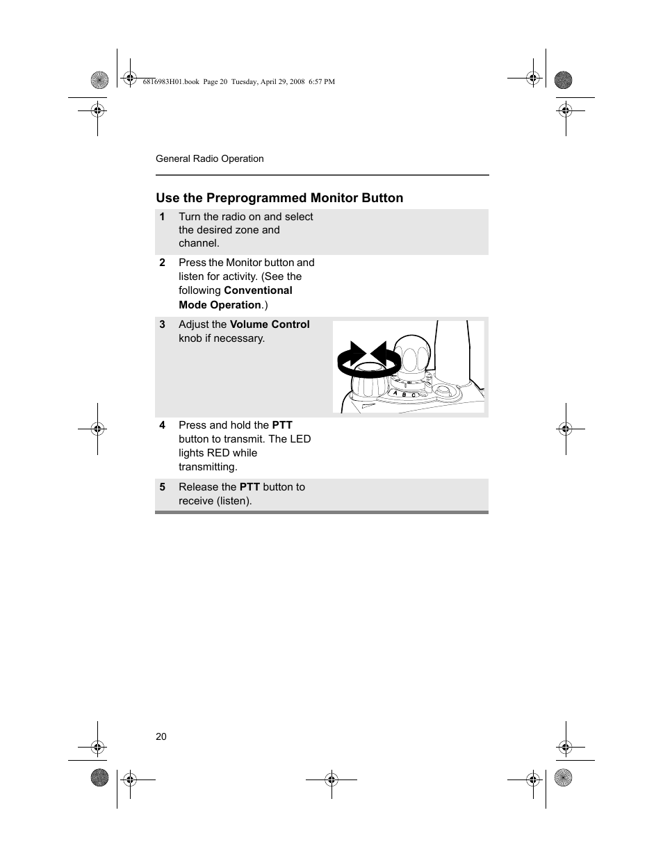 Use the preprogrammed monitor button | Motorola ASTRO MT 1500 User Manual | Page 31 / 76