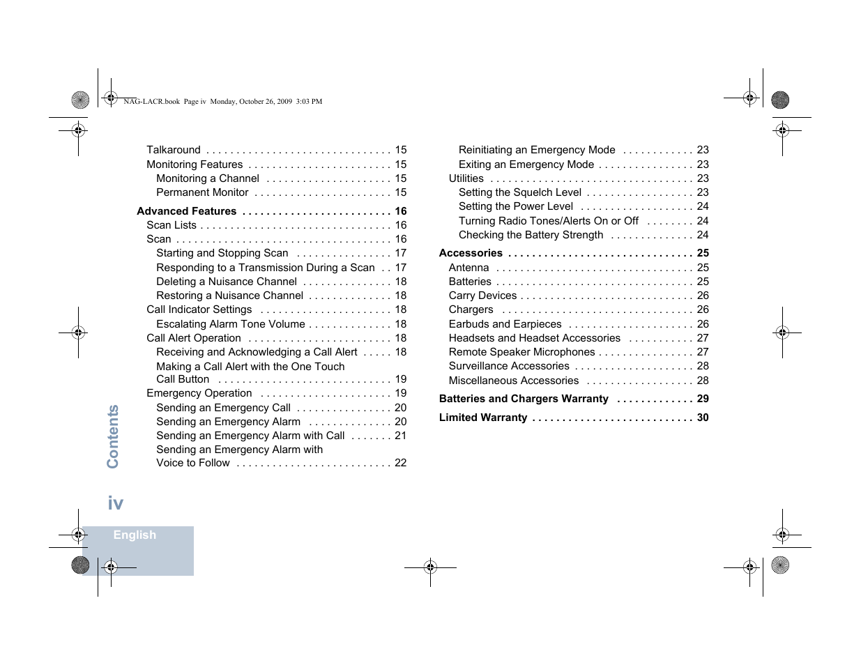 Content s | Motorola MOTOTRBO XPR 6380 User Manual | Page 6 / 42
