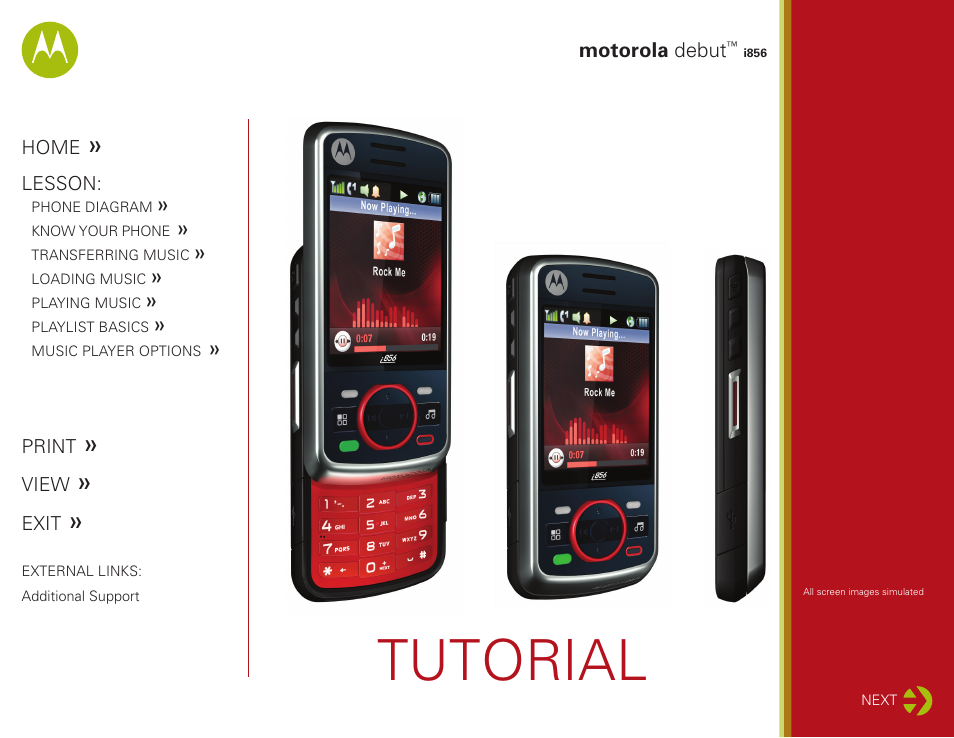 Motorola DEBUT I856 User Manual | 11 pages