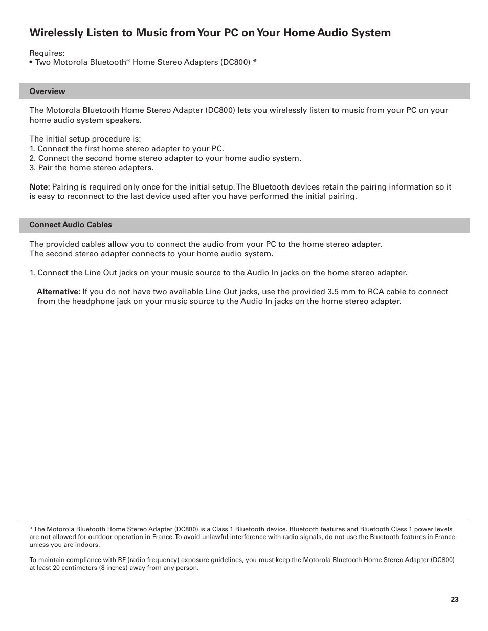 Motorola BLUETOOTH STEREO HEADPHONES User Manual | Page 23 / 36