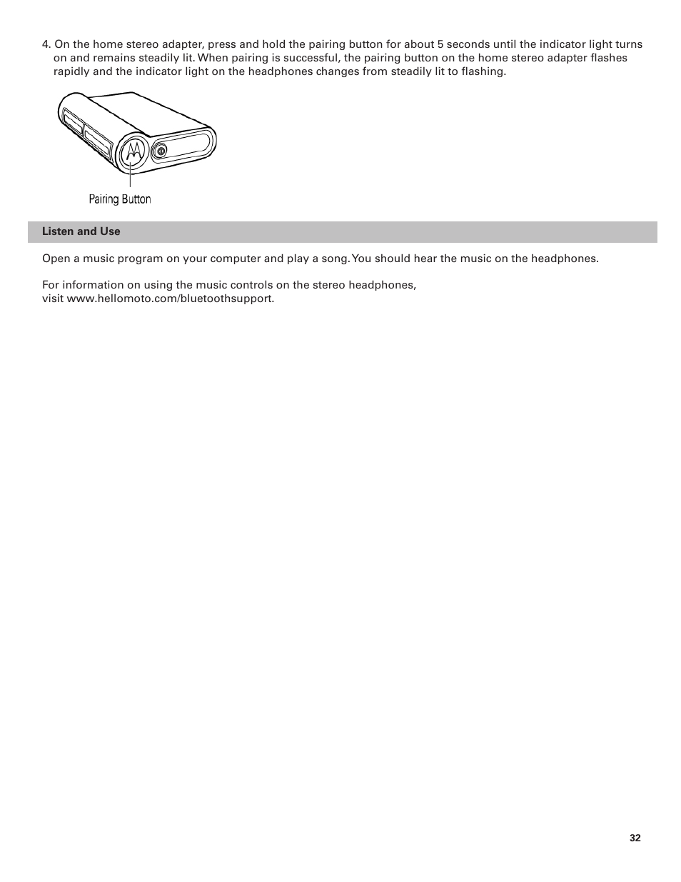 Motorola BLUETOOTH STEREO HEADPHONES User Manual | Page 32 / 36