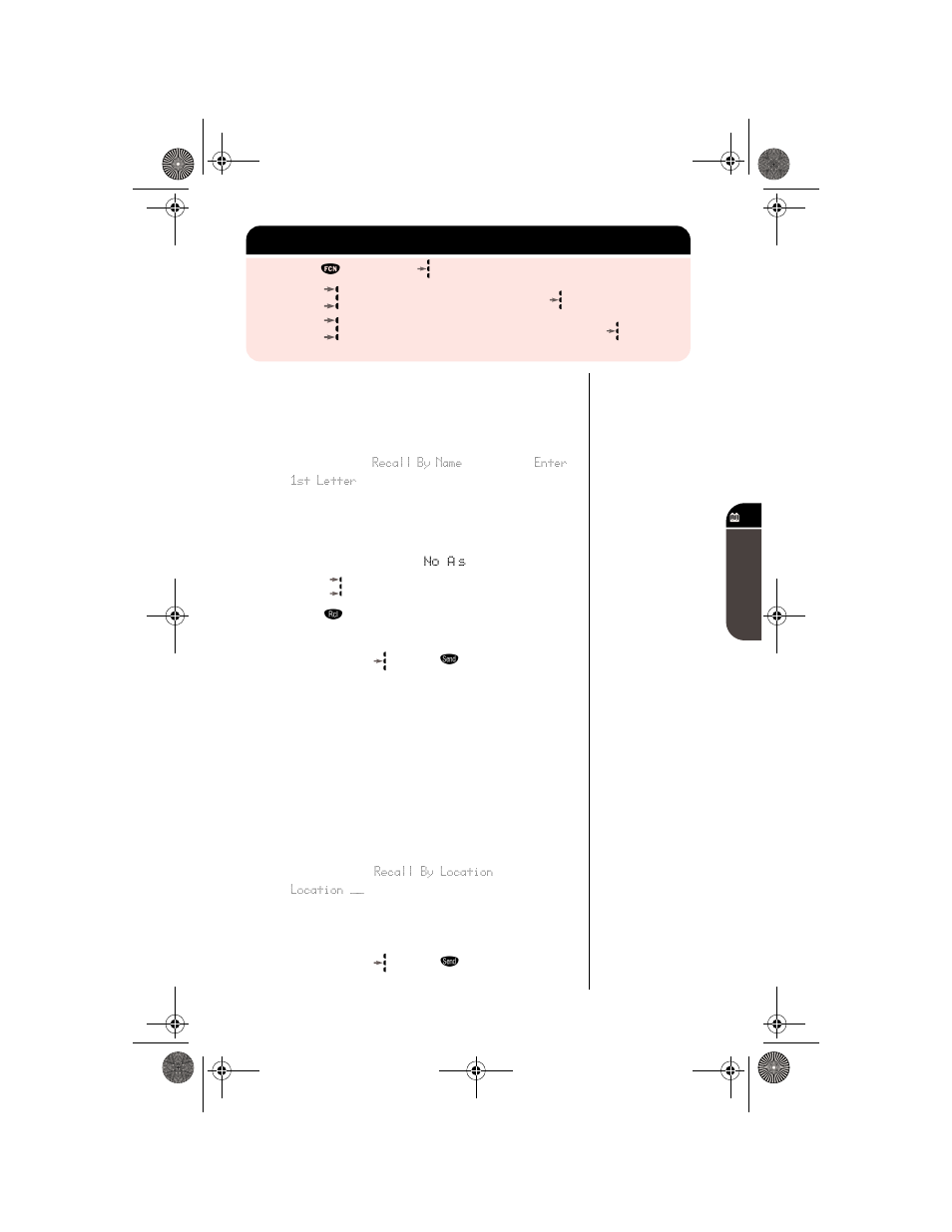 Recalling an entry by name, Recalling an entry by location | Motorola digital cellular phone User Manual | Page 43 / 95