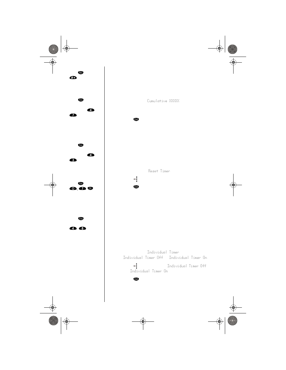 Viewing the cumulative timer, Resetting the timer, Displaying the individual timer automatically | Motorola digital cellular phone User Manual | Page 56 / 95