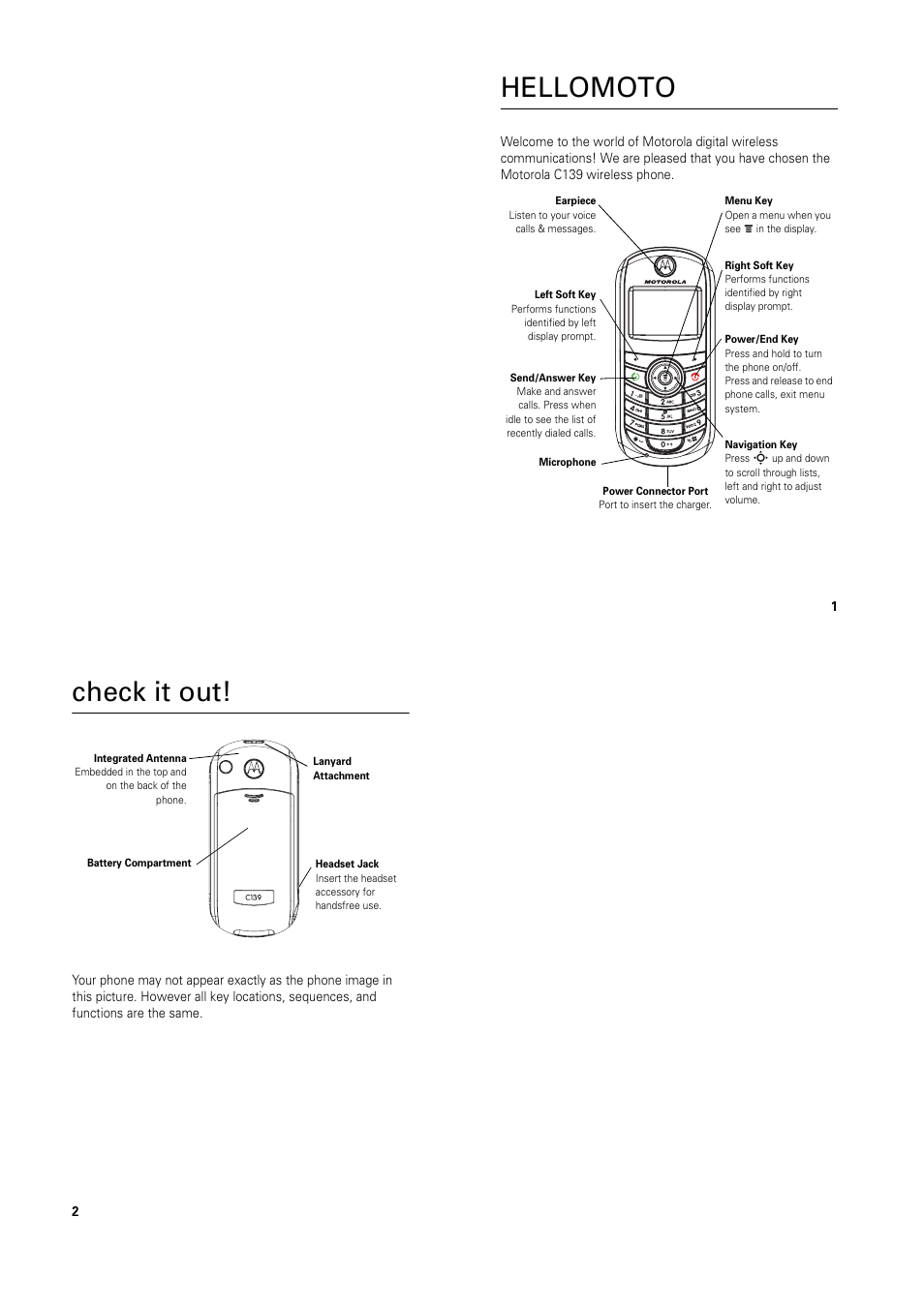 Motorola C139 User Manual | 26 pages