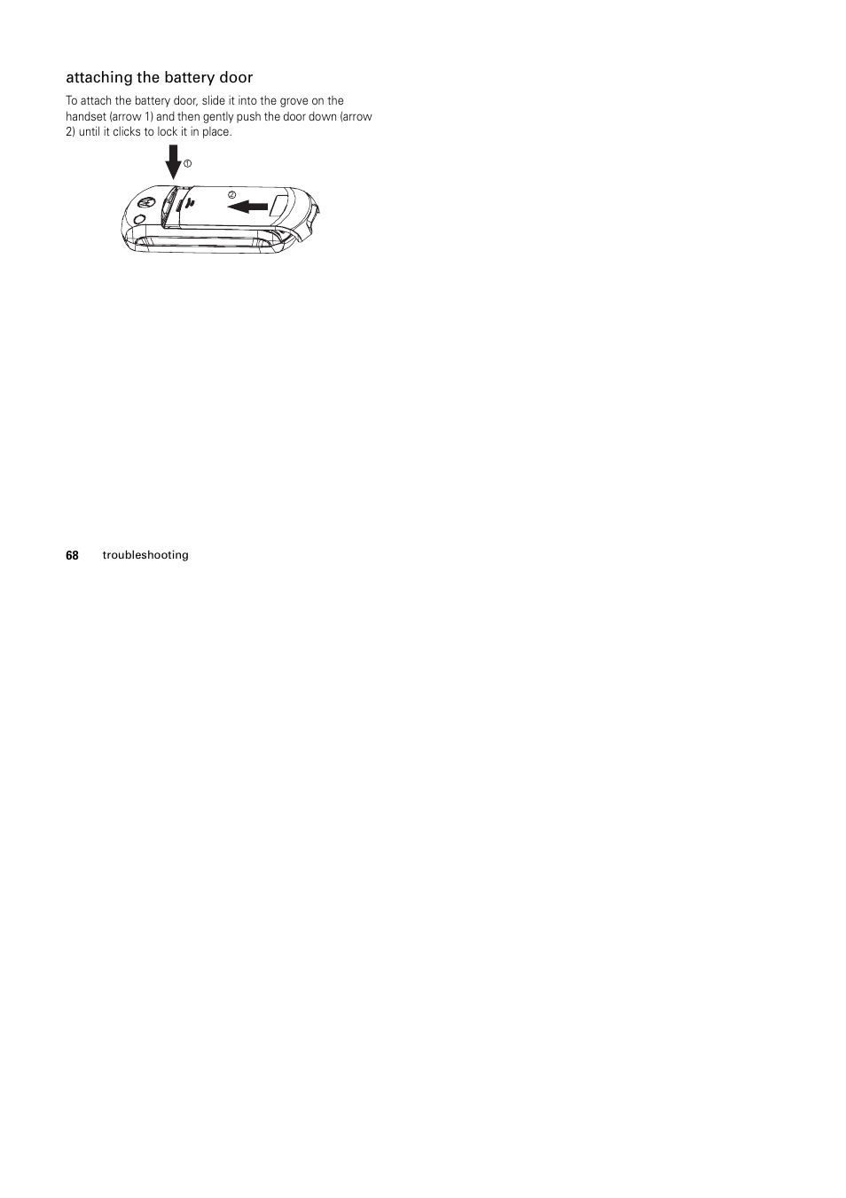 Attaching the battery door | Motorola C139 User Manual | Page 24 / 26