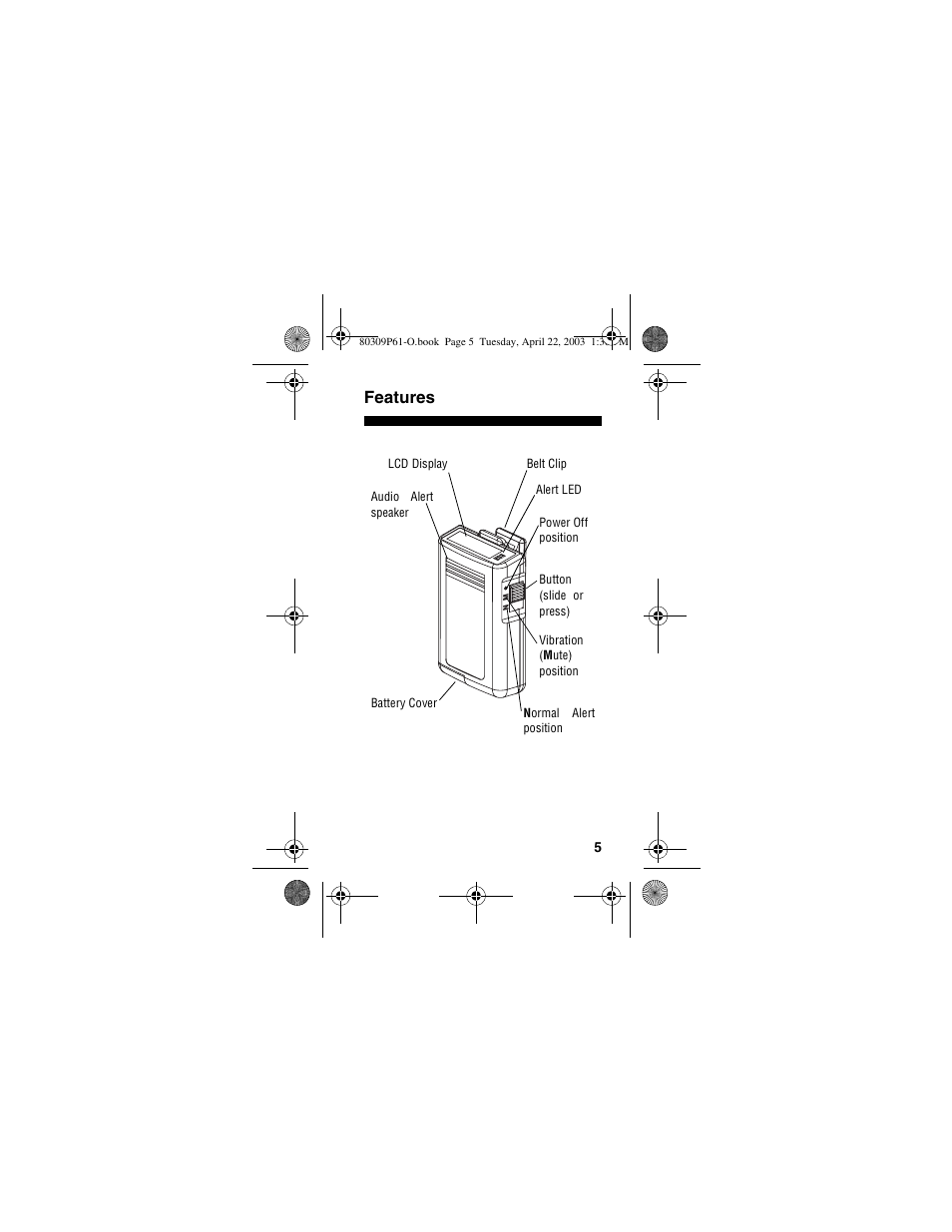 Features | Motorola LS355 User Manual | Page 5 / 24