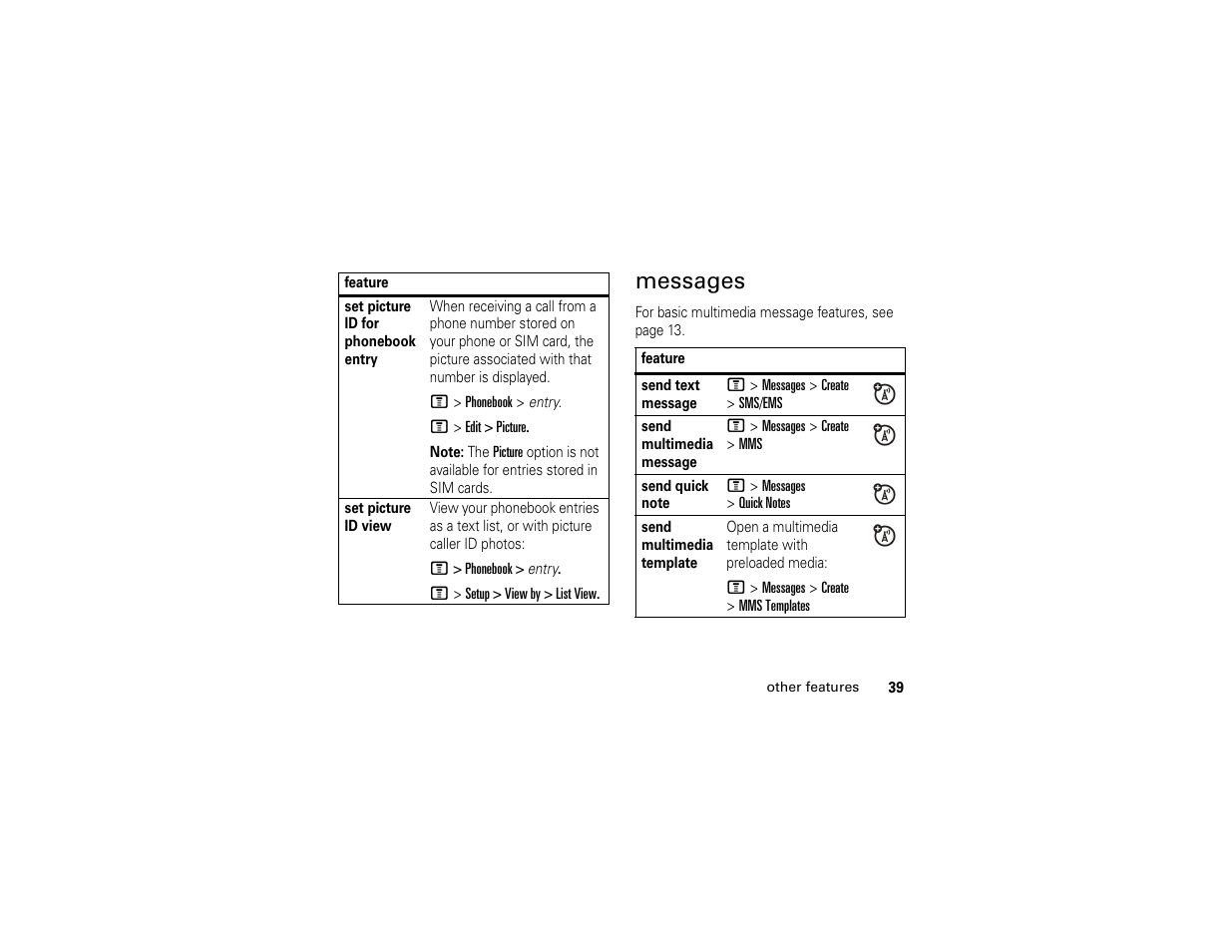 Messages | Motorola C261 TracFone User Manual | Page 41 / 78