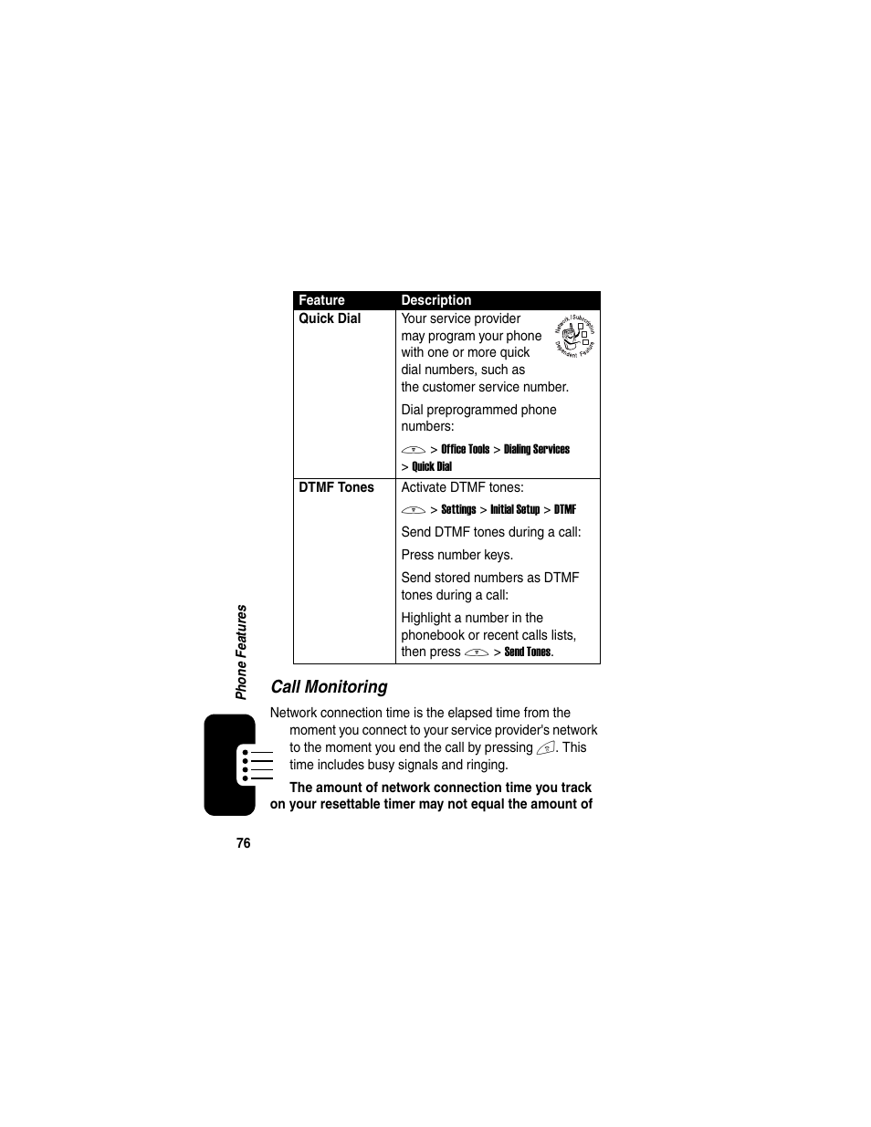 Call monitoring | Motorola C650 User Manual | Page 78 / 124