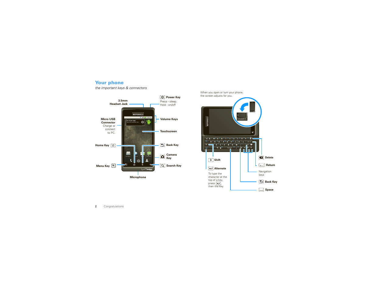 Your phone, 1 of 6, Lock | Motorola 68000202881-B 66 User Manual | Page 4 / 70