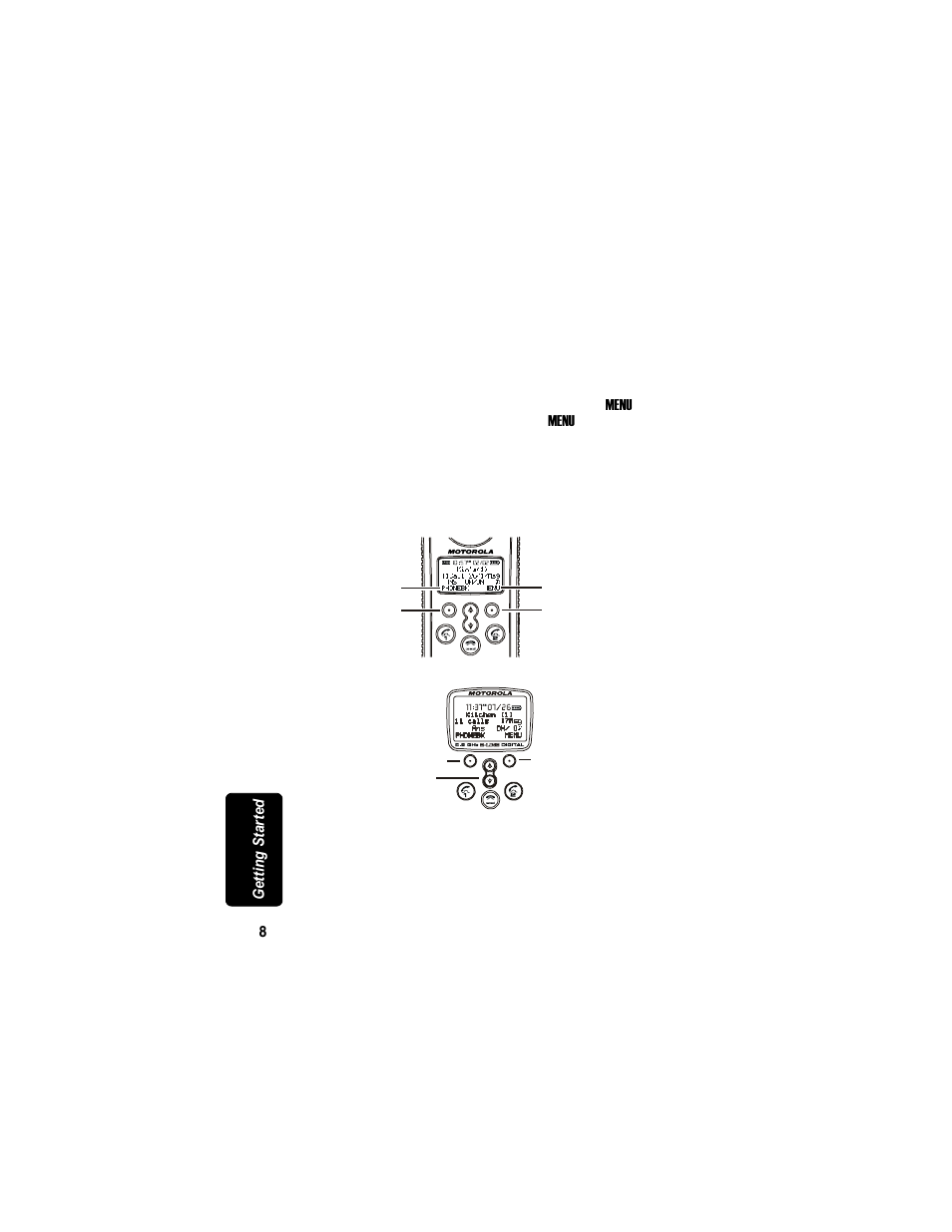 Using the soft keys, Using the navigation key, Using the soft keys using the navigation key | Motorola MD7090 User Manual | Page 28 / 72