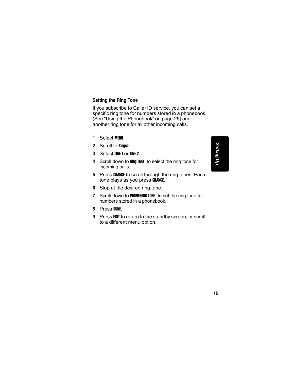 Setting the ring tone | Motorola MD7090 User Manual | Page 35 / 72