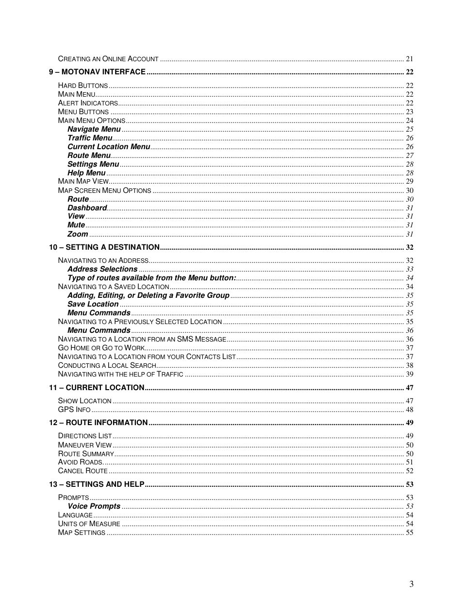 Motorola MOTONAV T815 User Manual | Page 3 / 63