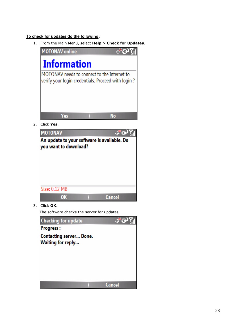 Motorola MOTONAV T815 User Manual | Page 58 / 63