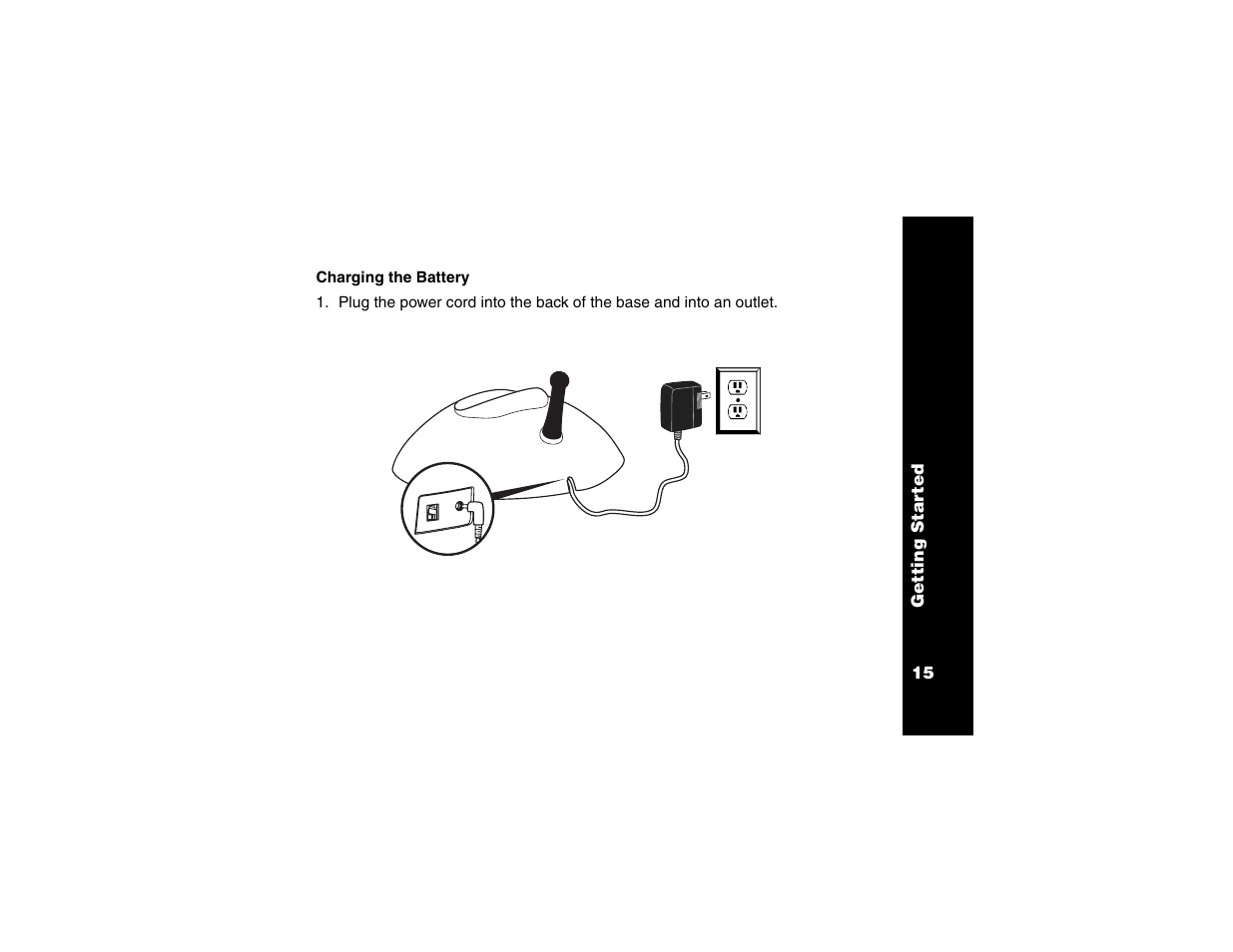 Charging the battery | Motorola Cordless Telephone User Manual | Page 16 / 36