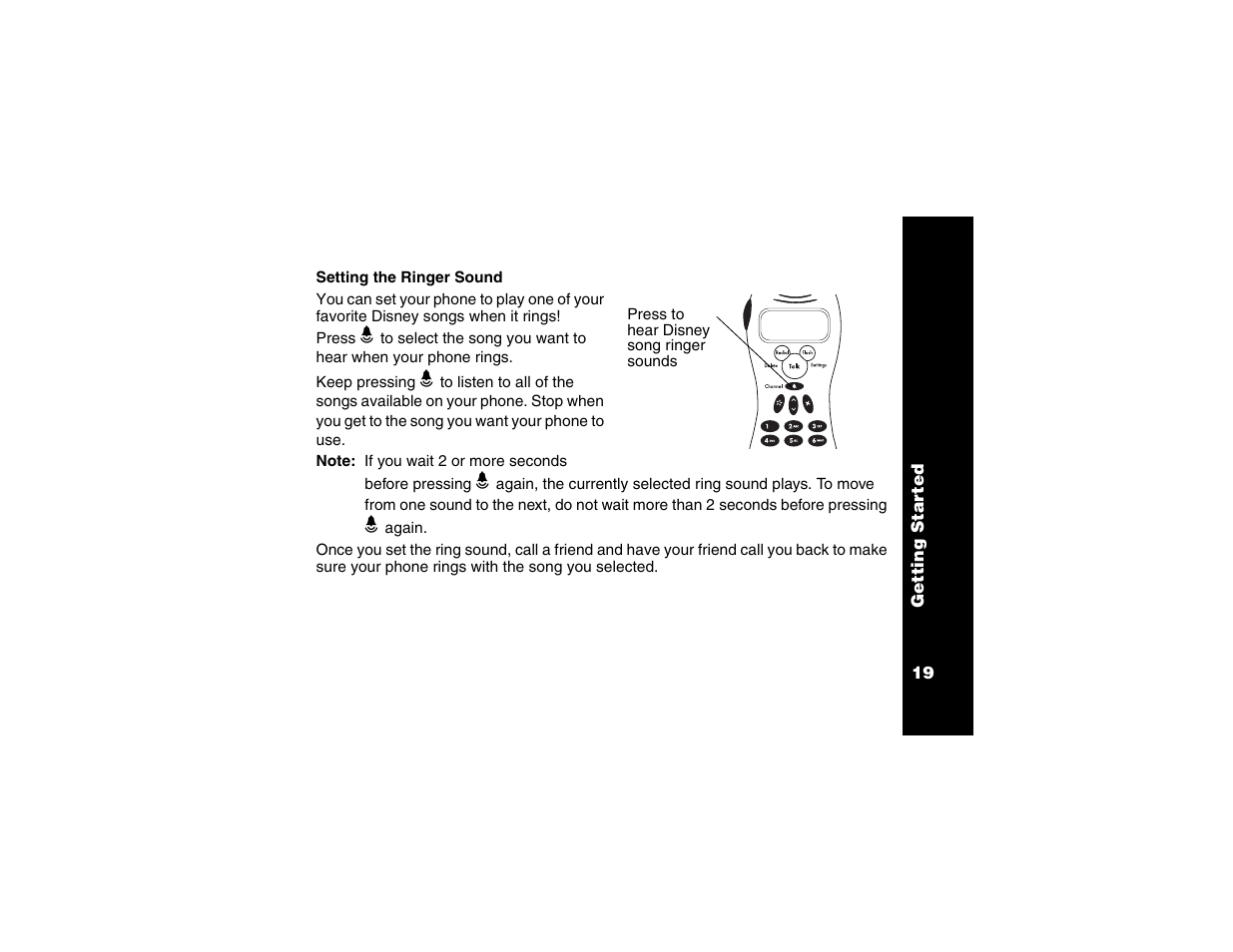 Setting the ringer sound | Motorola Cordless Telephone User Manual | Page 20 / 36