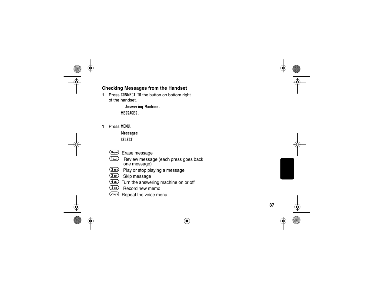 Checking messages from the handset | Motorola sd4560 User Manual | Page 48 / 69