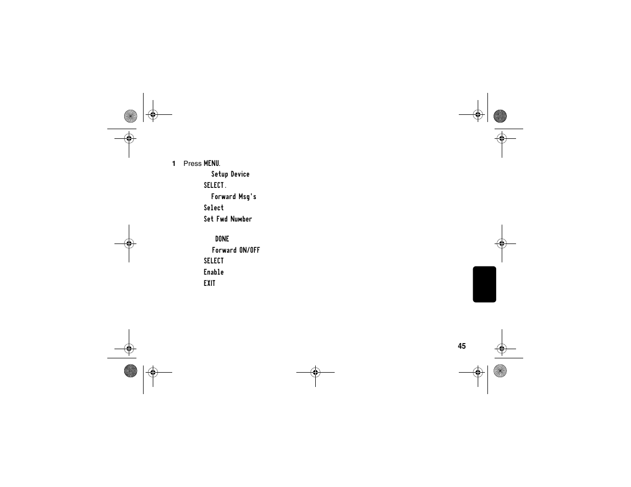 Using the message forwarding feature | Motorola sd4560 User Manual | Page 55 / 69