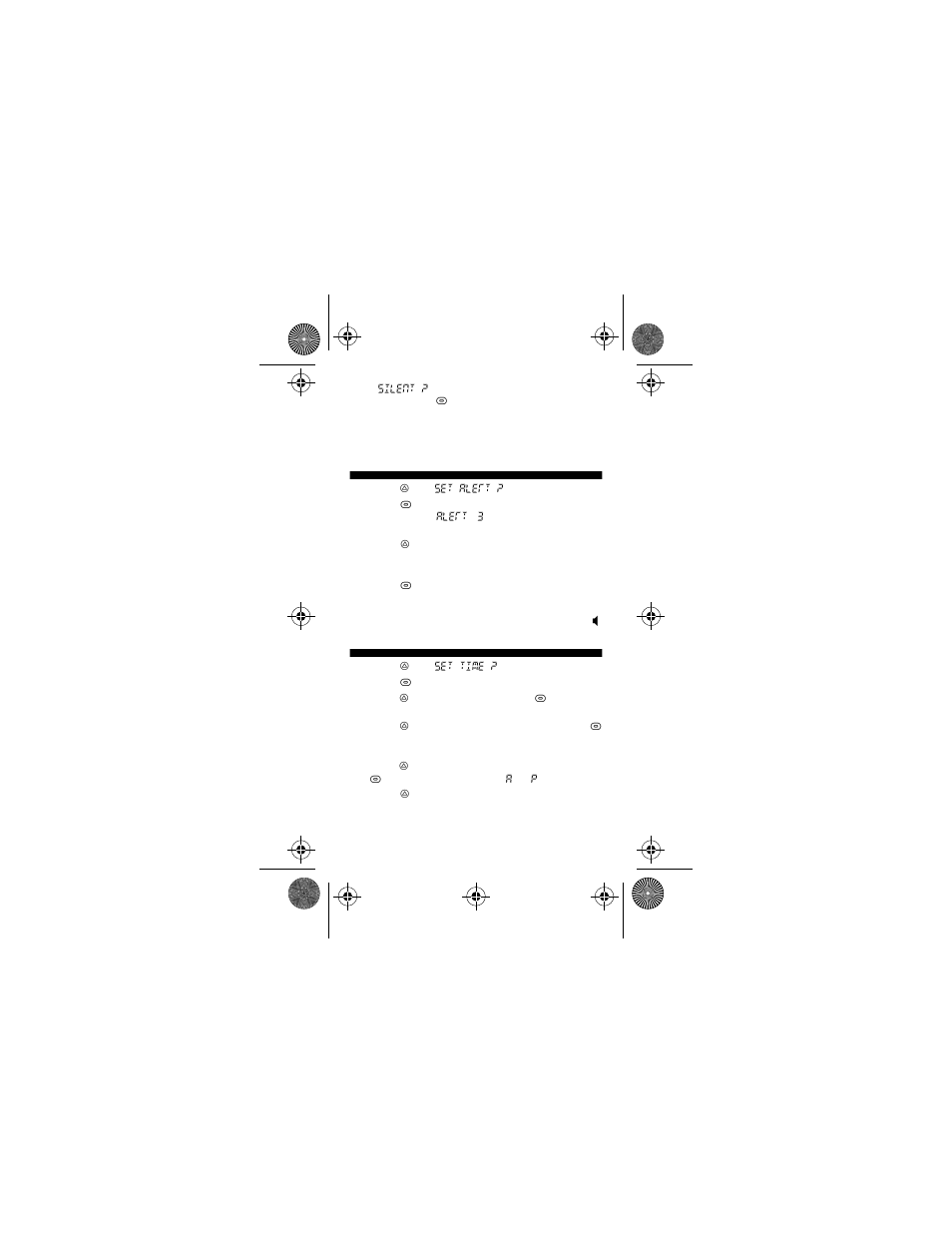 Selecting an audible alert, Setting the time | Motorola BRAVO LX User Manual | Page 7 / 16