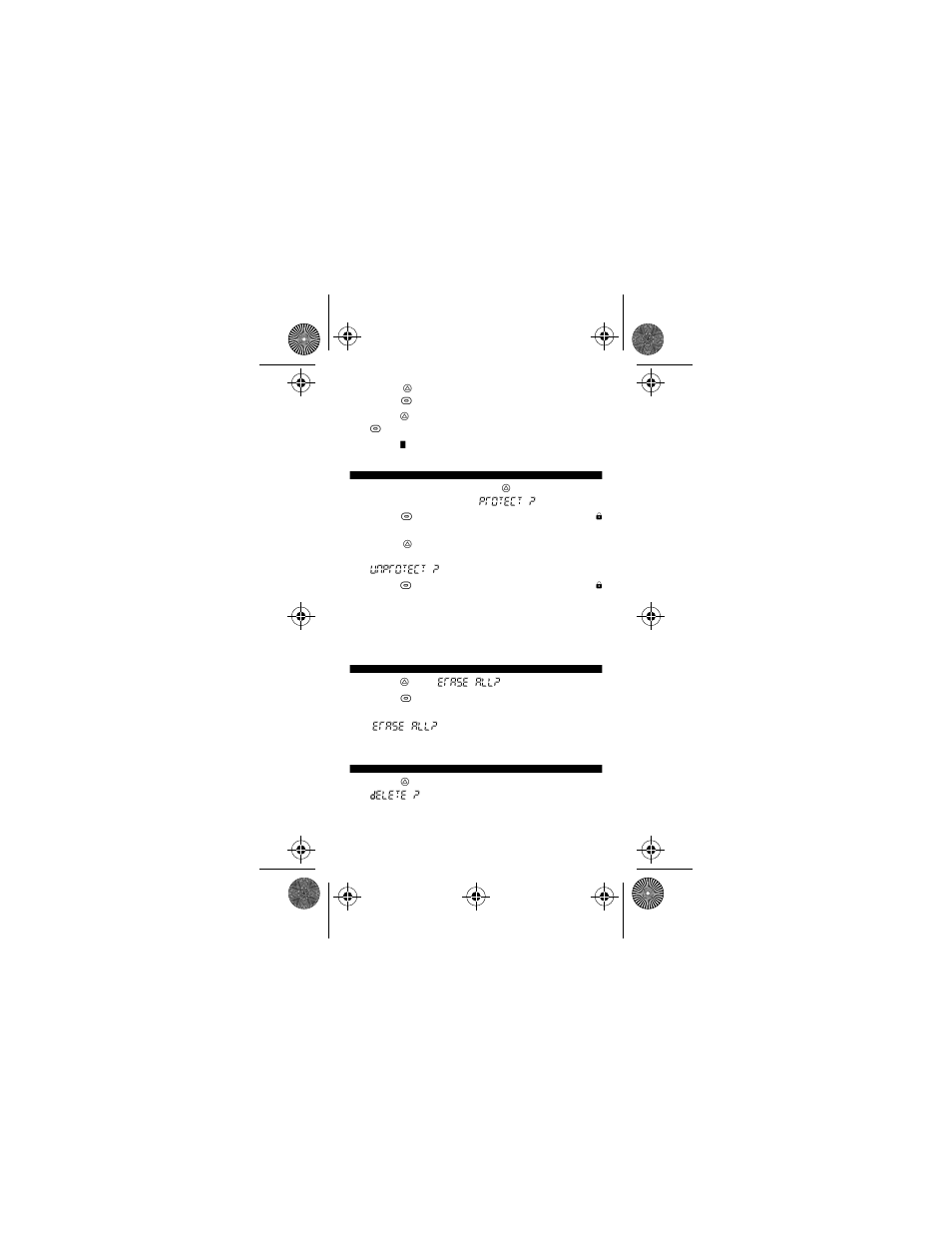 Saving messages, Erasing messages, Selective erasing of messages | Motorola BRAVO LX User Manual | Page 9 / 16