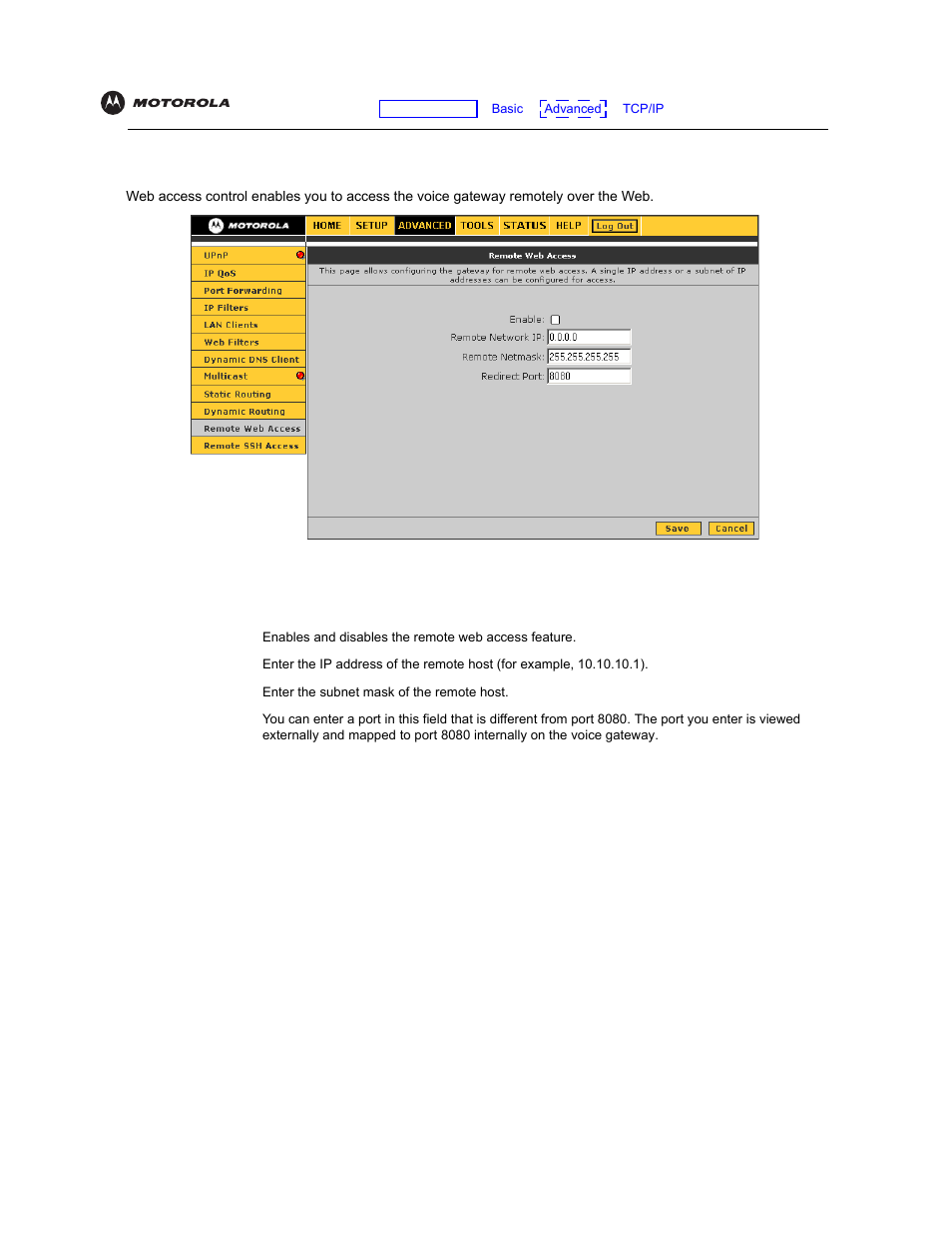 Remote web access | Motorola VT2142 User Manual | Page 49 / 83