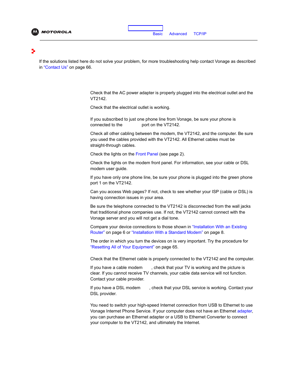 Troubleshooting, Roubleshooting, Ng in, see | Motorola VT2142 User Manual | Page 74 / 83
