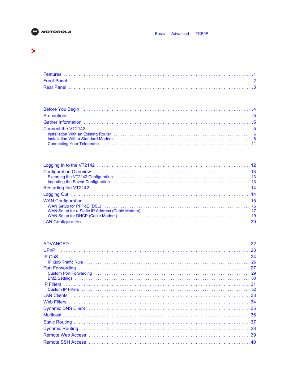 Motorola VT2142 User Manual | Page 9 / 83