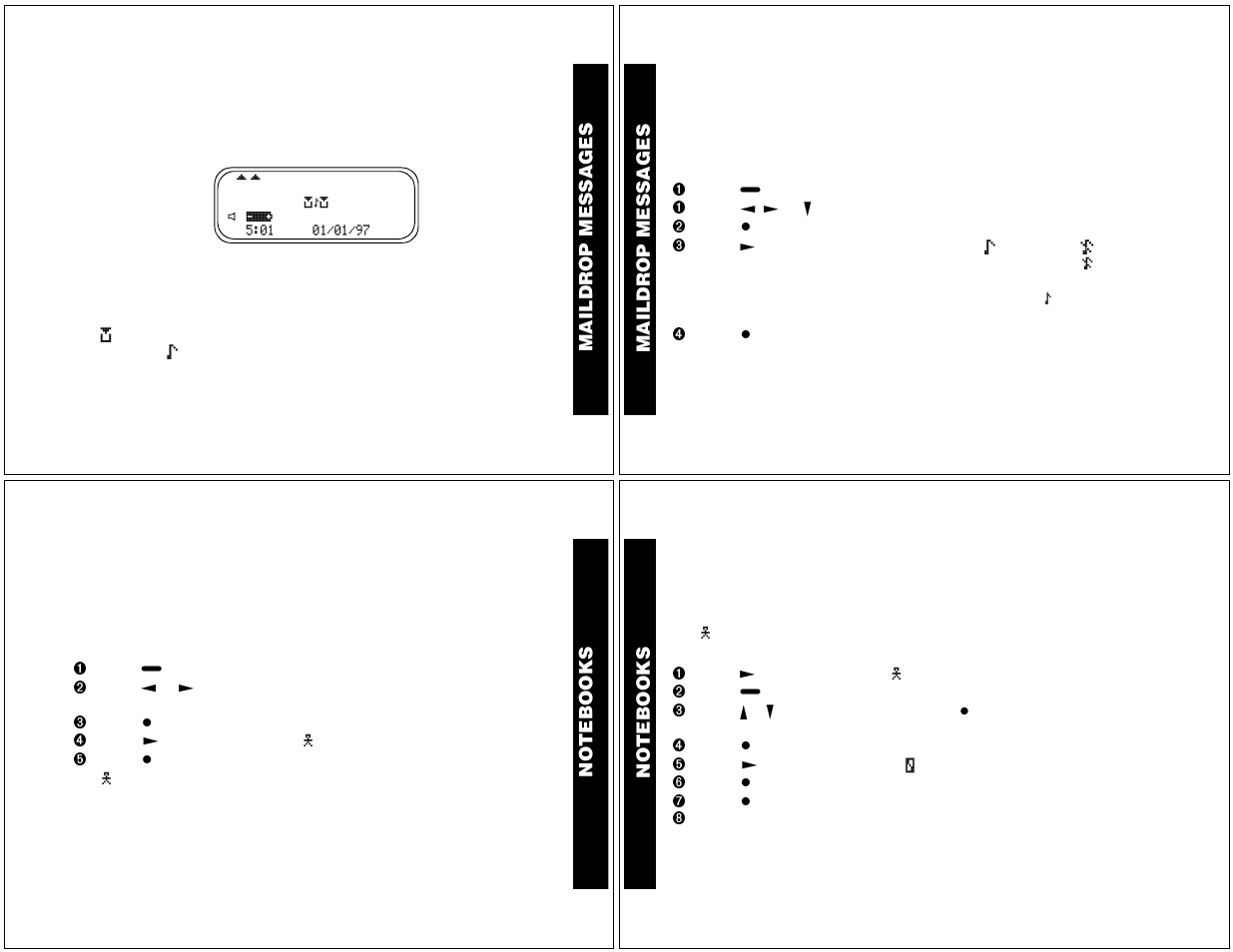 Maildrop/ information services, Notebooks, To store a message in your personal notebook | Deleting messages from your notebooks | Motorola V700 User Manual | Page 7 / 11
