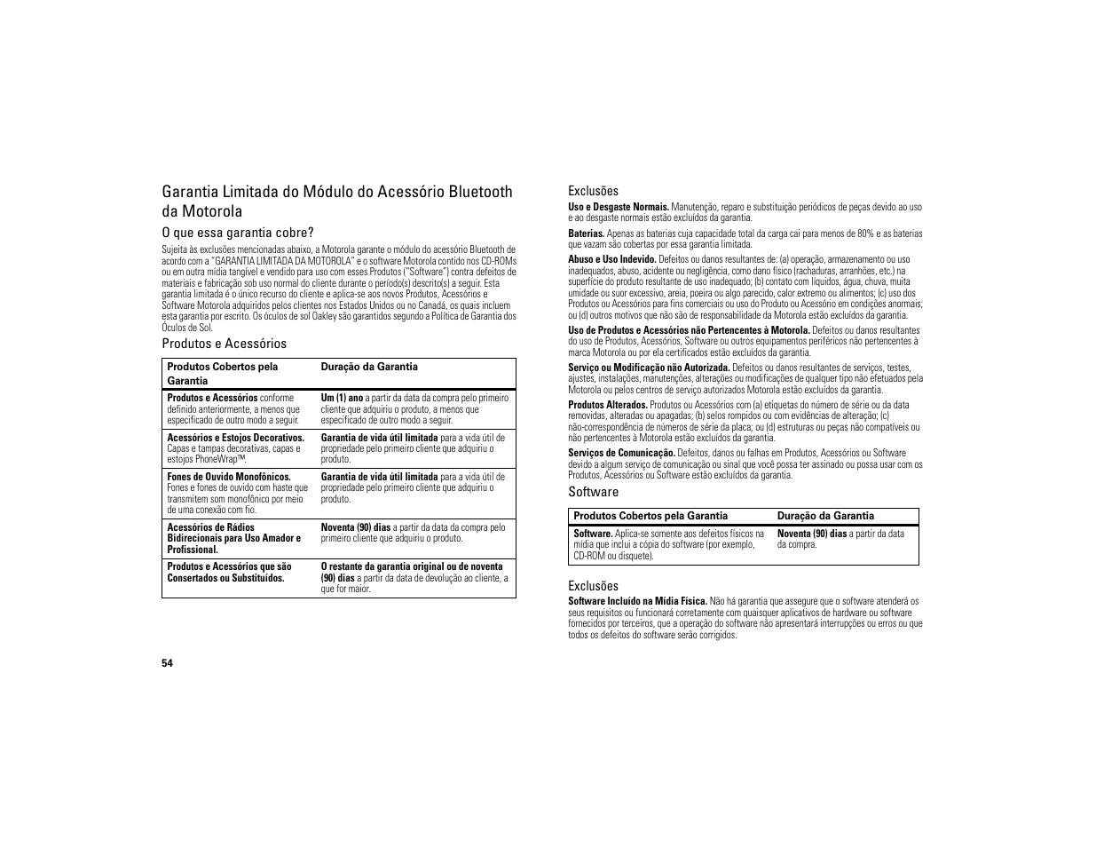 Estados unidos e canadá | Motorola 6809494A40-O User Manual | Page 56 / 60