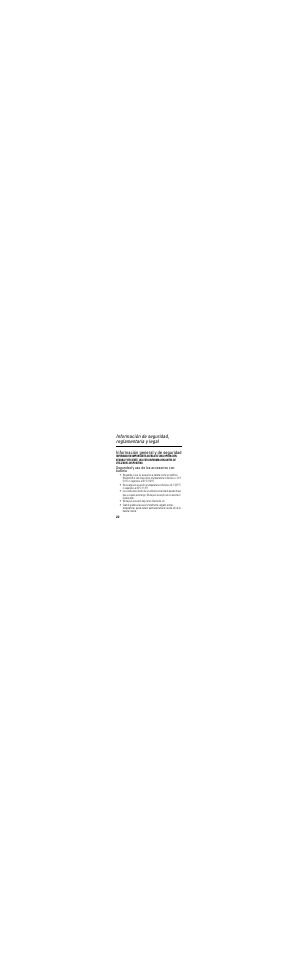 Información de seguridad, reglamentaria y legal, Información de seguridad, Información general y de seguridad | Motorola S10-HD User Manual | Page 66 / 138