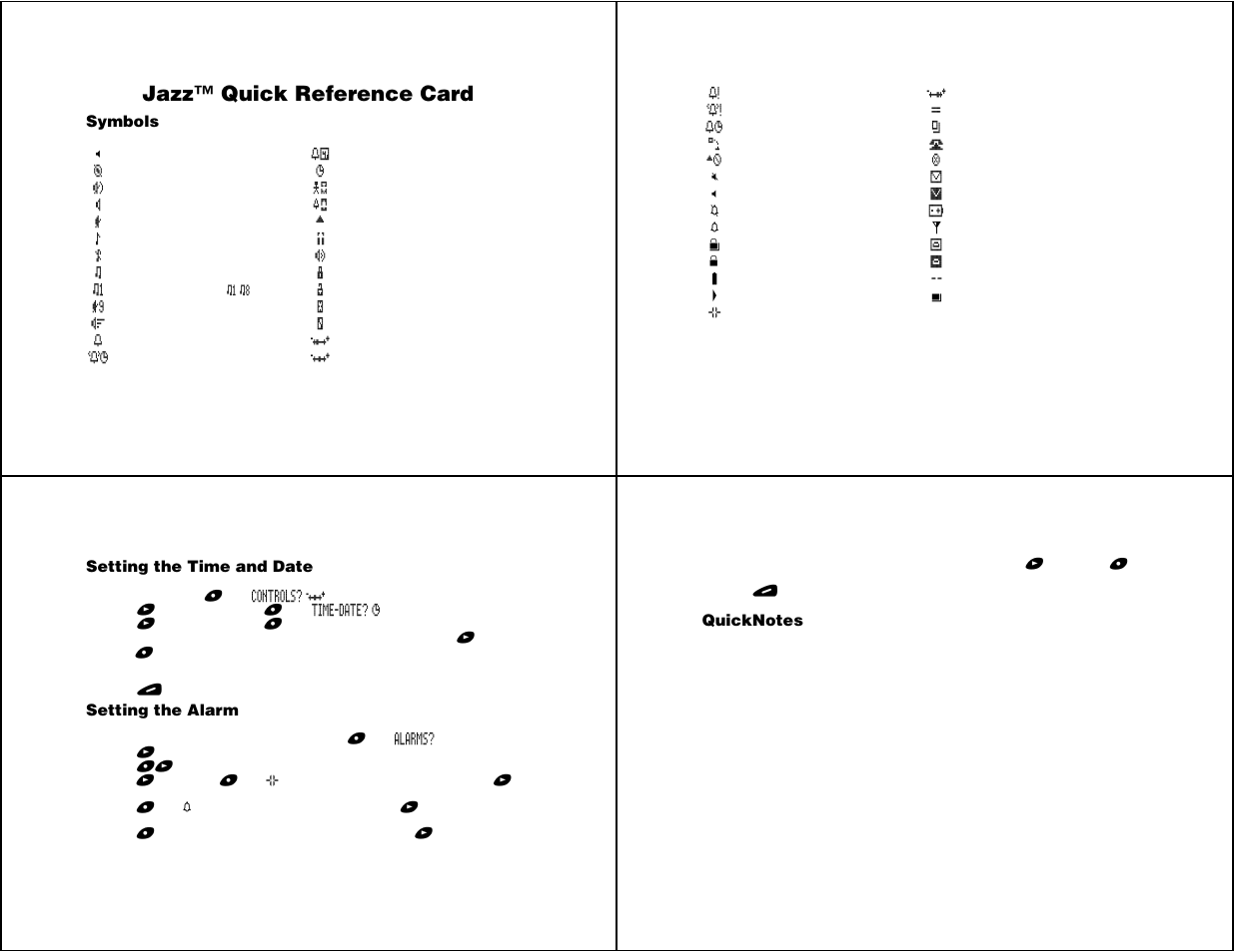 Jazz™ quick reference card | Motorola Jazz User Manual | Page 12 / 12