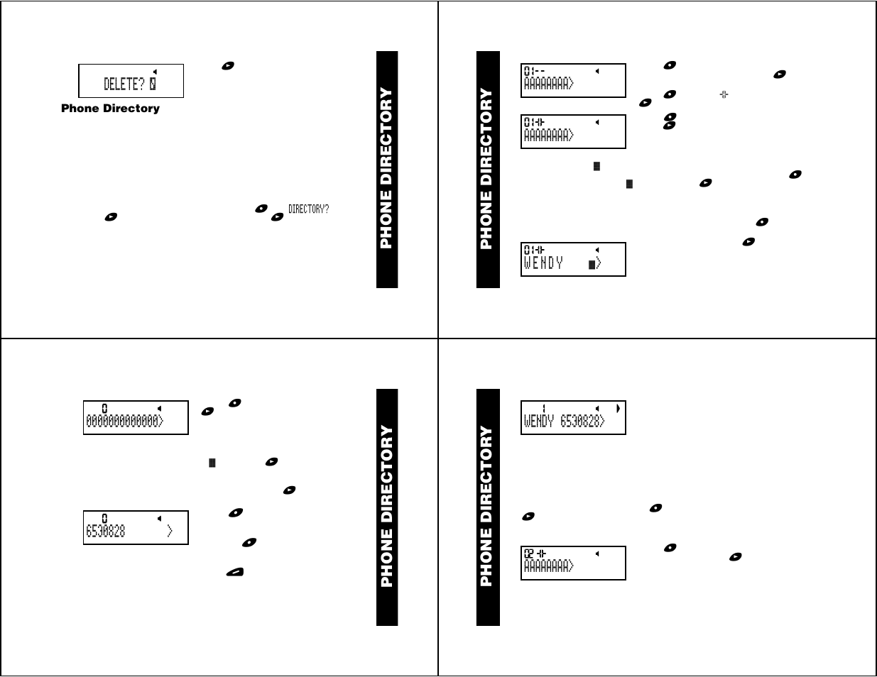 Phone directory, Entering a phone directory entry, Adding a received message to the phone directory | Phone dir ector y, Other fea tures phone dir ector y, Phone director y | Motorola Jazz User Manual | Page 8 / 12