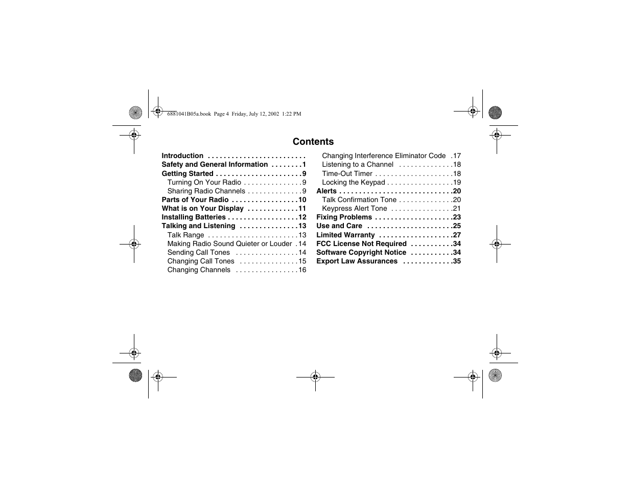 Motorola 2 Way FRS Radio User Manual | Page 6 / 44