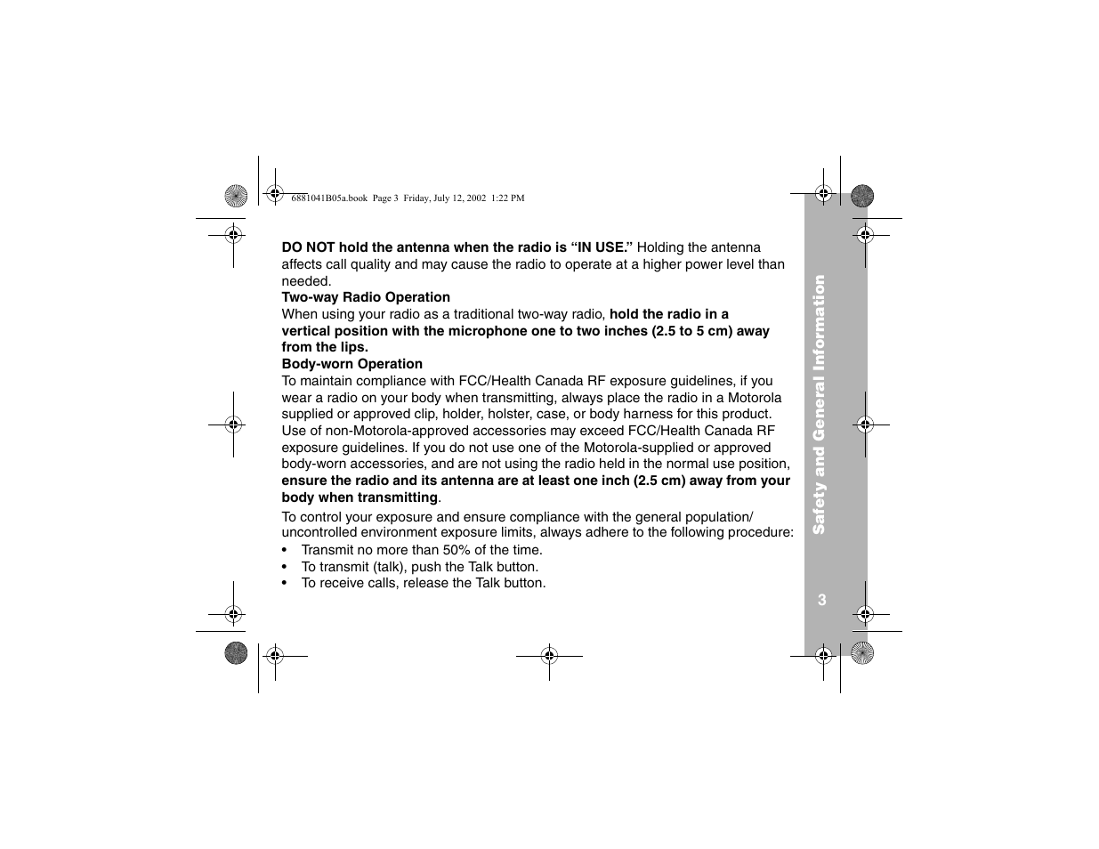 Motorola 2 Way FRS Radio User Manual | Page 9 / 44