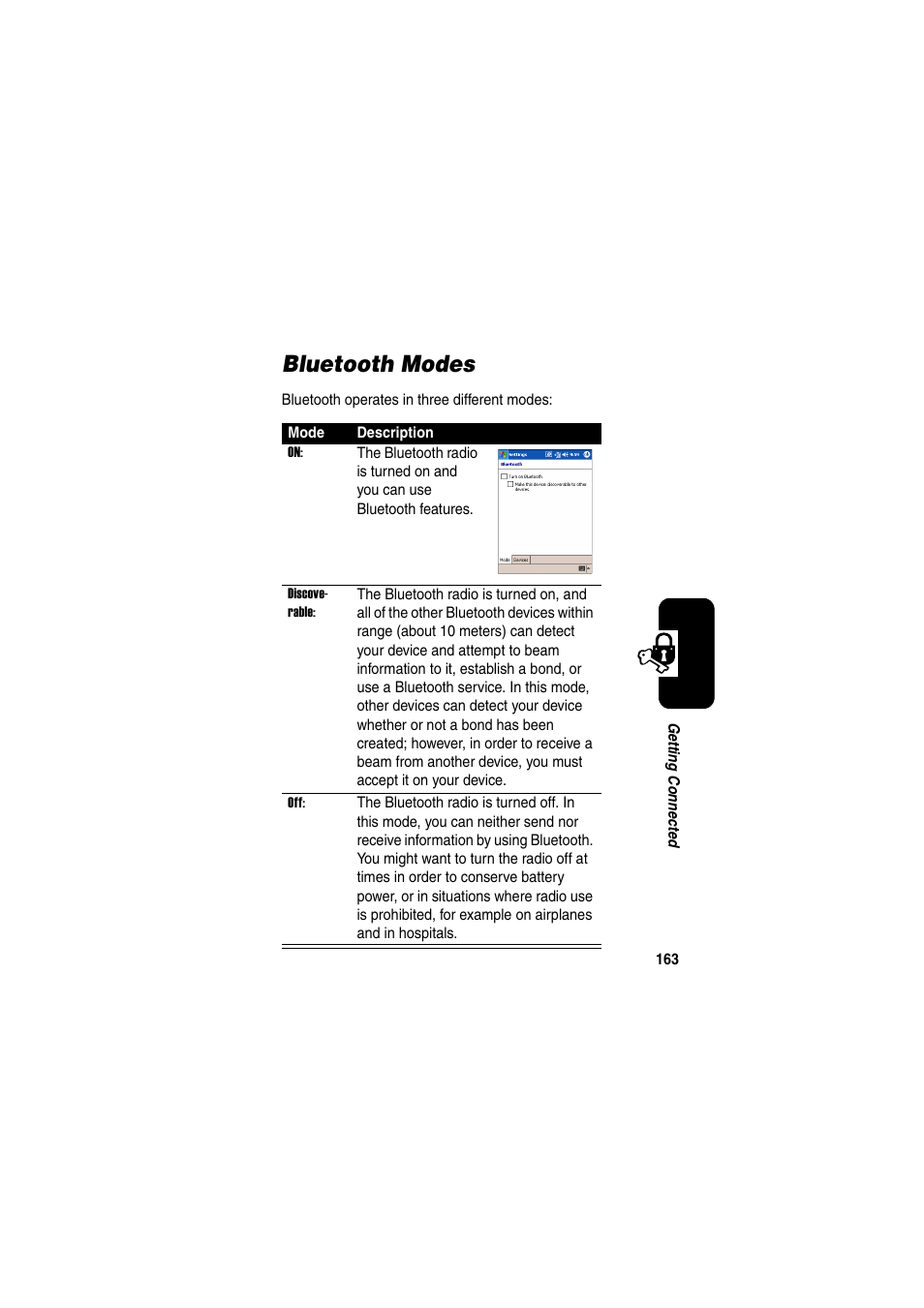 Bluetooth modes | Motorola GKRMPX001 User Manual | Page 166 / 192