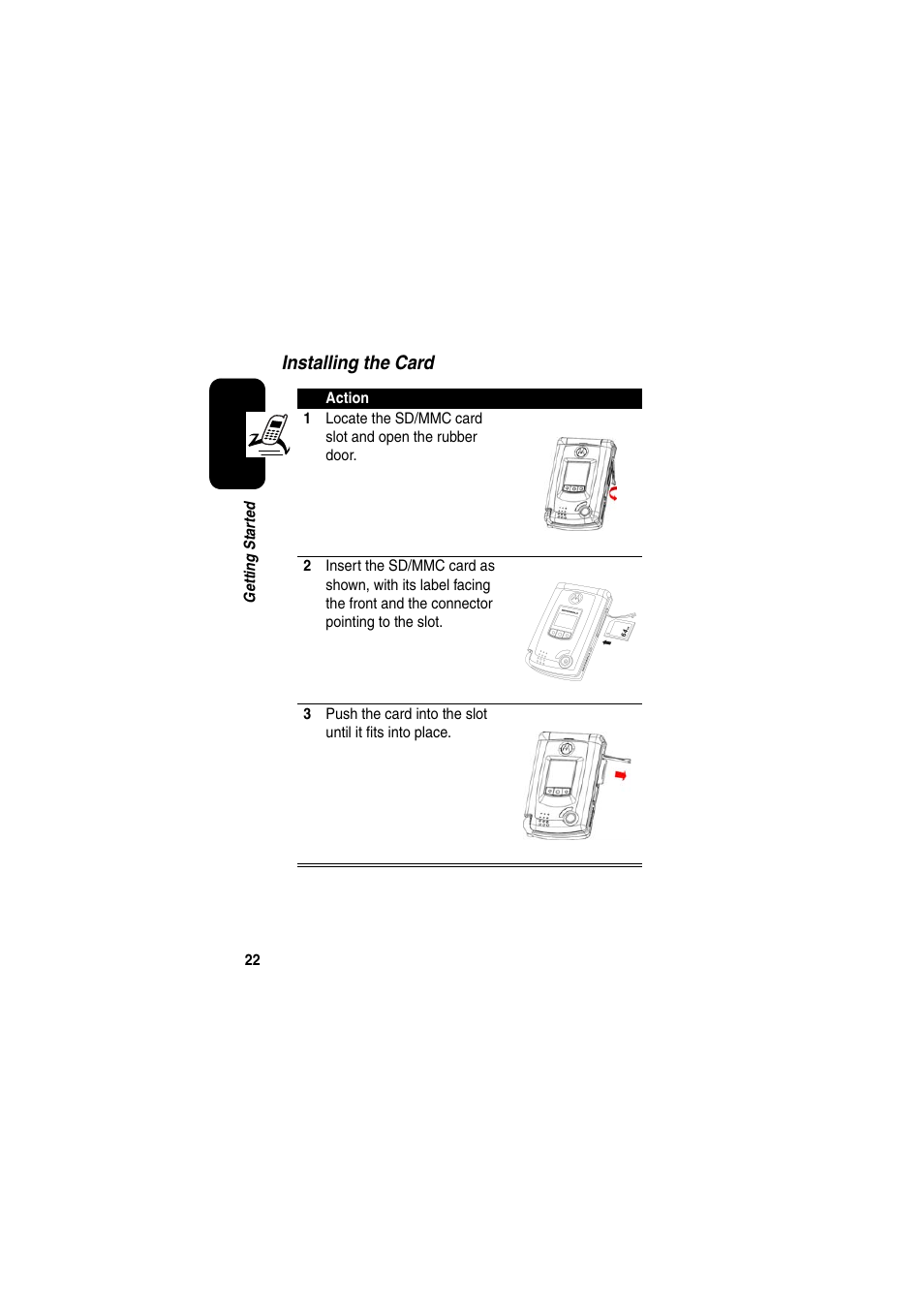 Installing the card | Motorola GKRMPX001 User Manual | Page 25 / 192