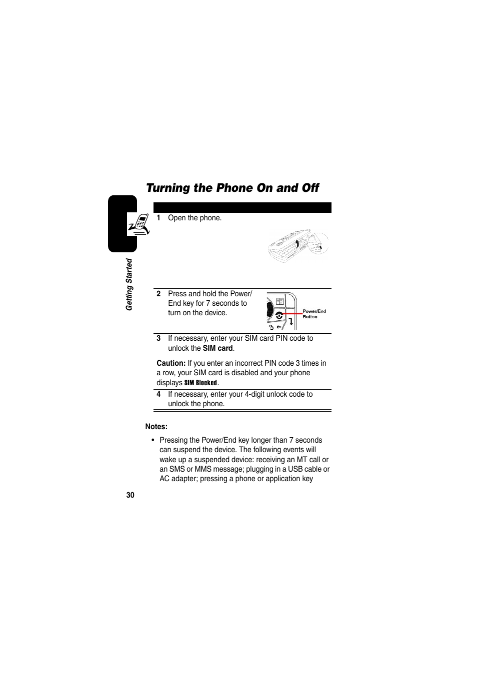 Turning the phone on and off | Motorola GKRMPX001 User Manual | Page 33 / 192